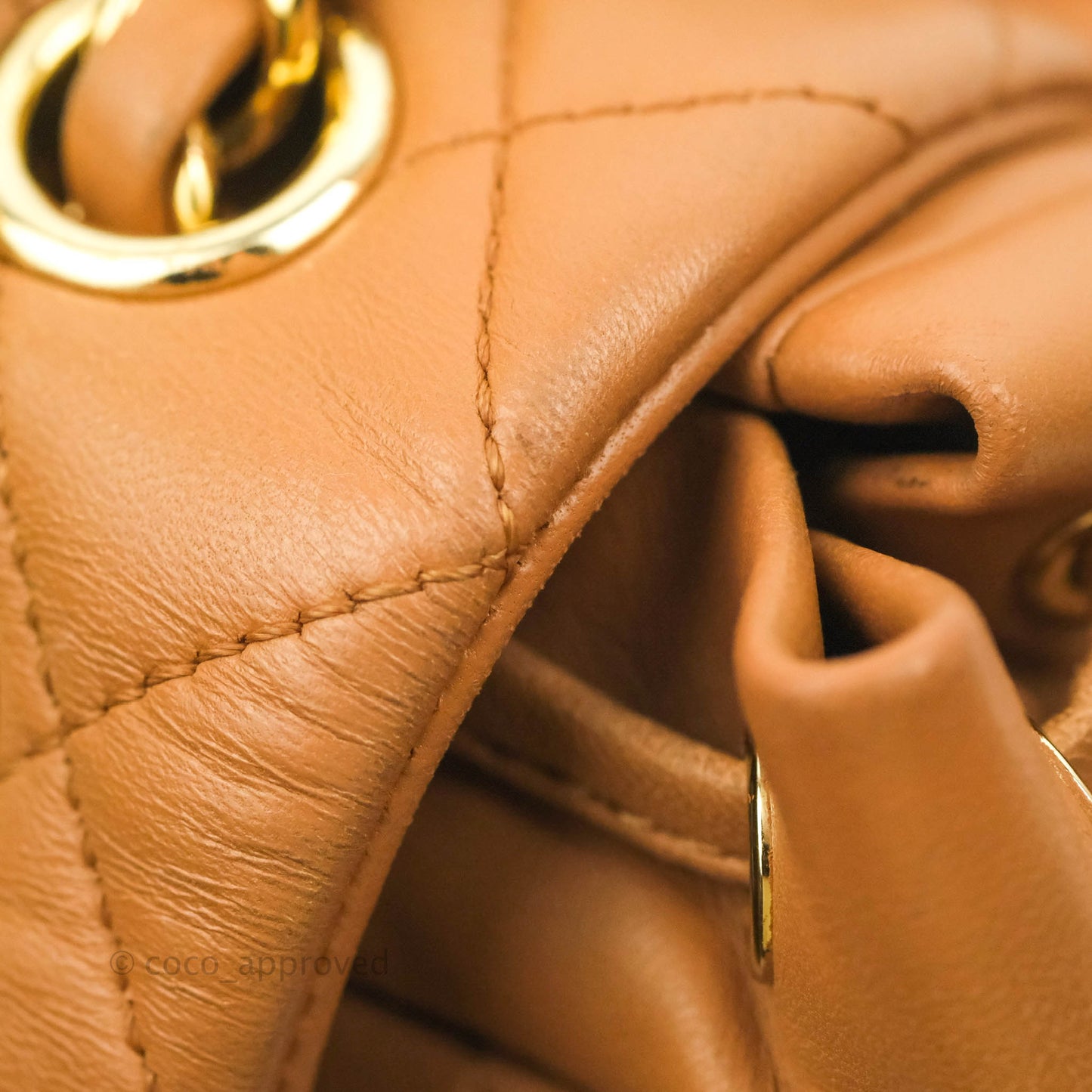 Chanel Quilted Small Urban Spirit Backpack Caramel Dark Beige Calfskin Gold Hardware