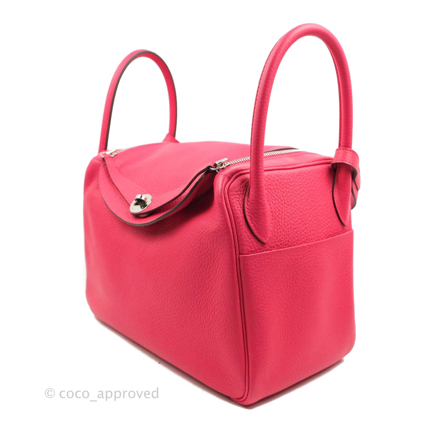 Hermès Lindy 30 Rose Extreme Clemence Palladium Hardware