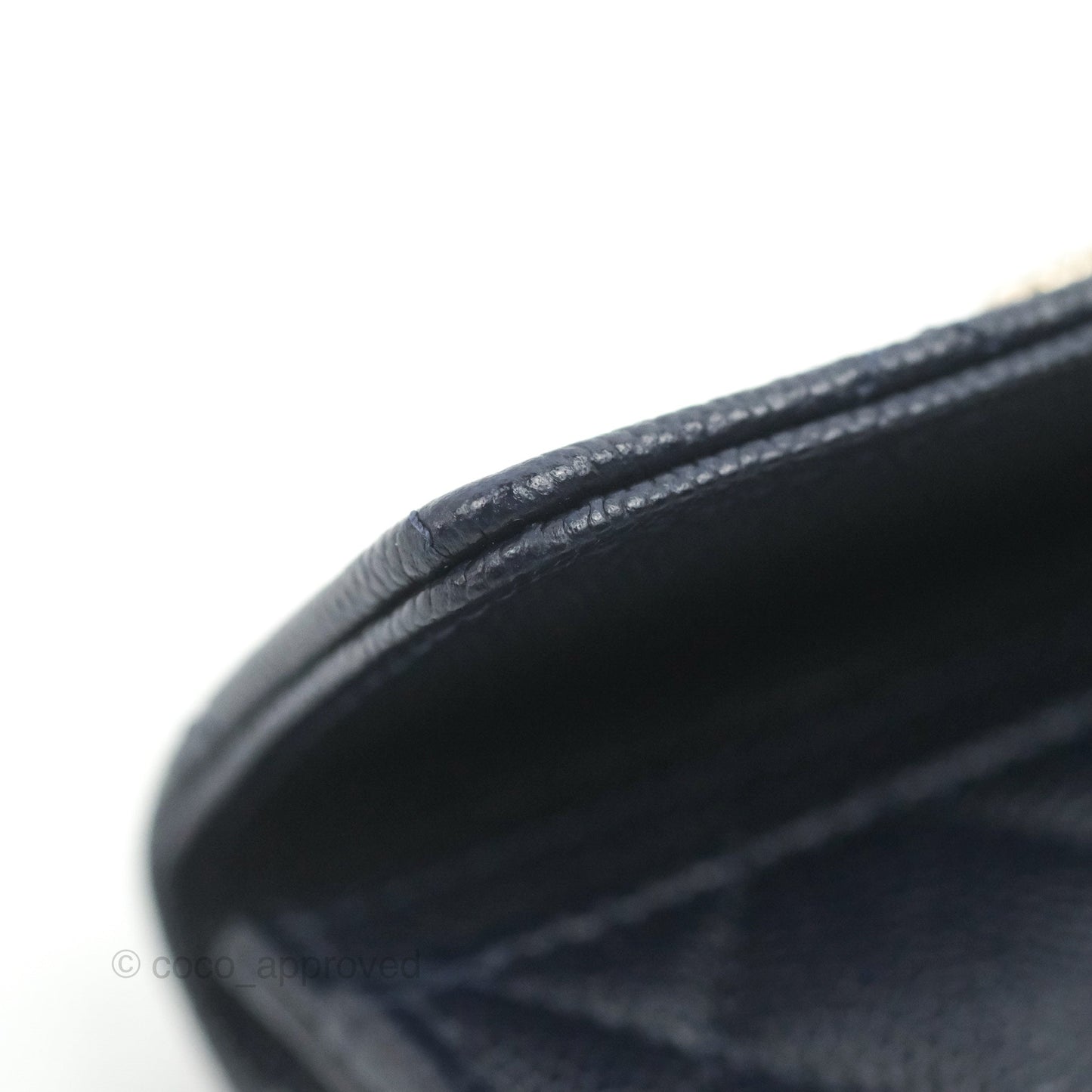 Chanel Quilted Flap Card Holder Navy Caviar