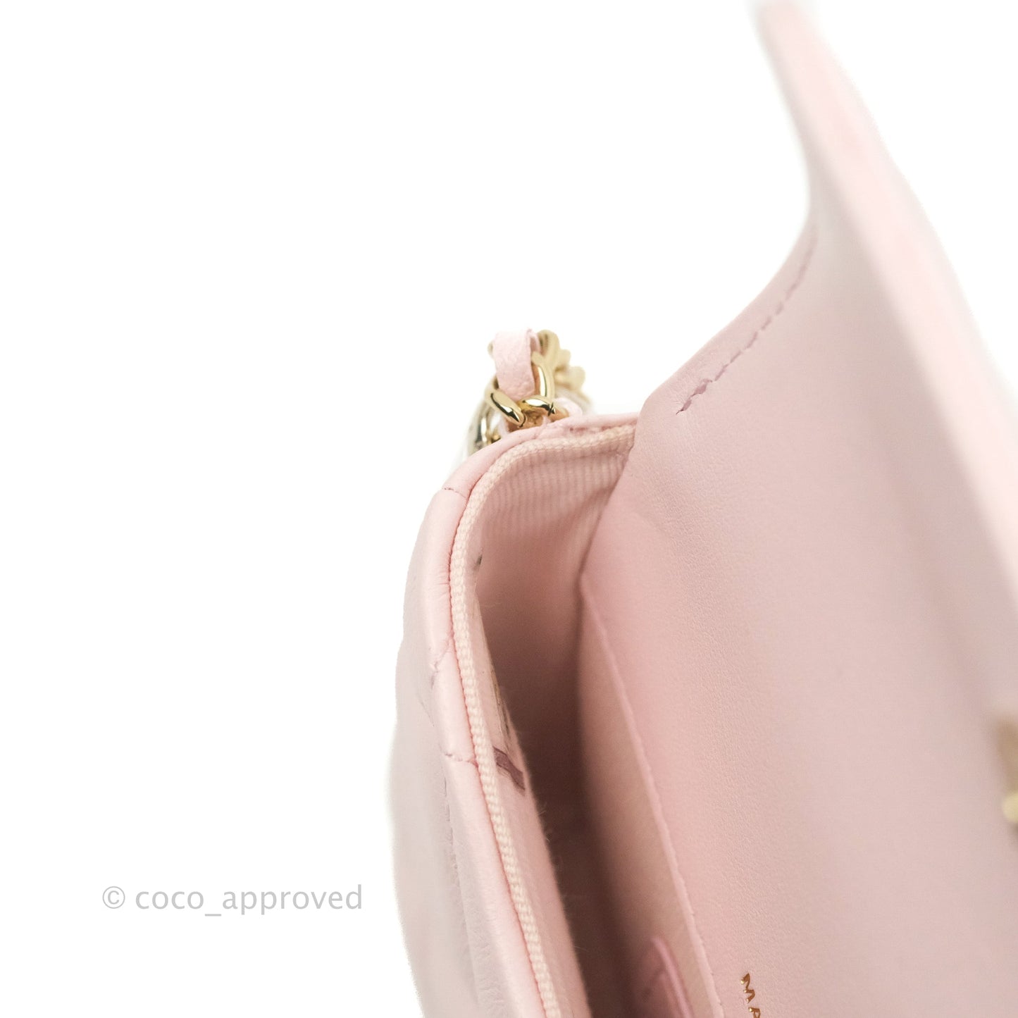 Chanel Mini Clutch With Chain Pink Lambskin Gold Hardware