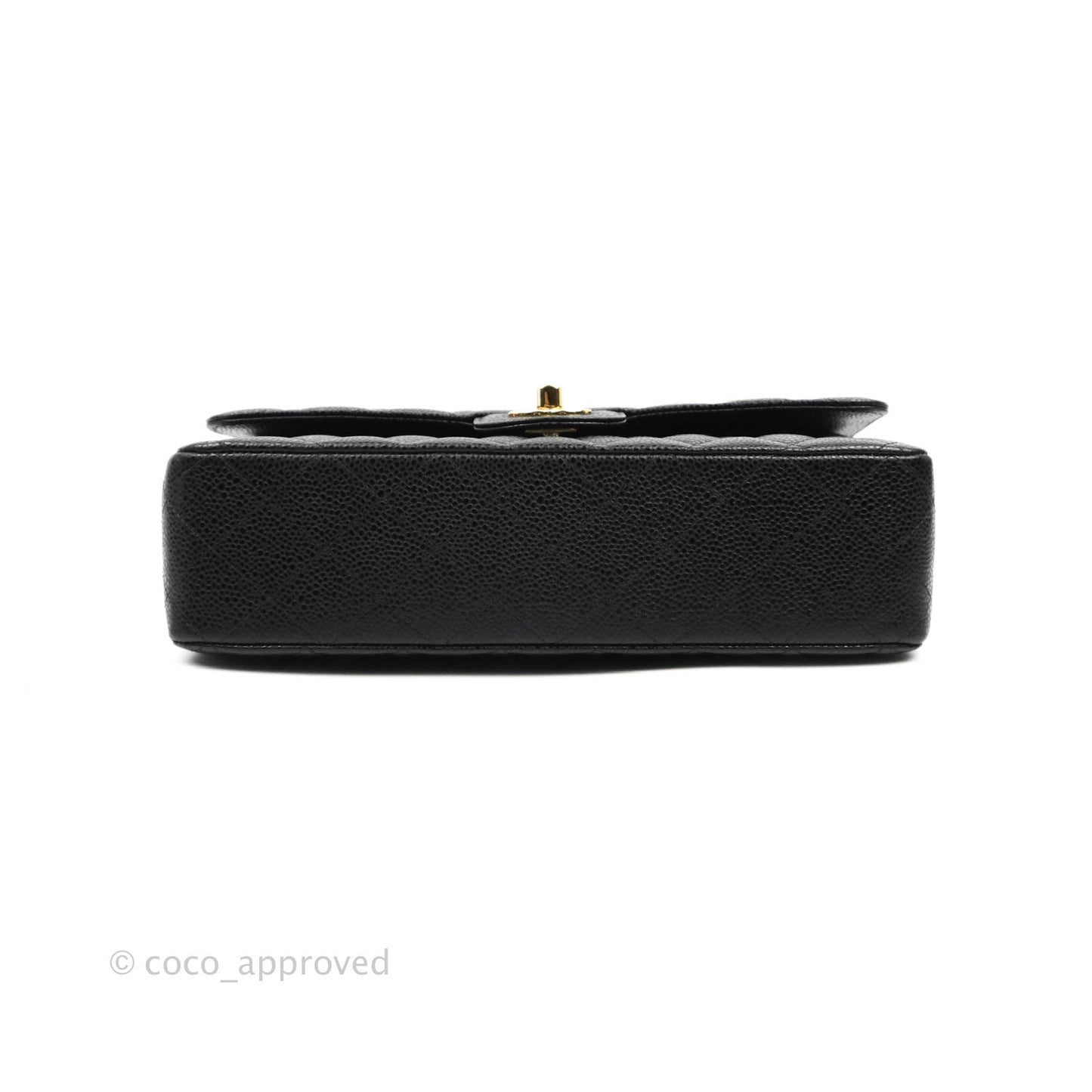 Chanel Classic M/L Medium Flap Quilted Black Caviar Gold Hardware