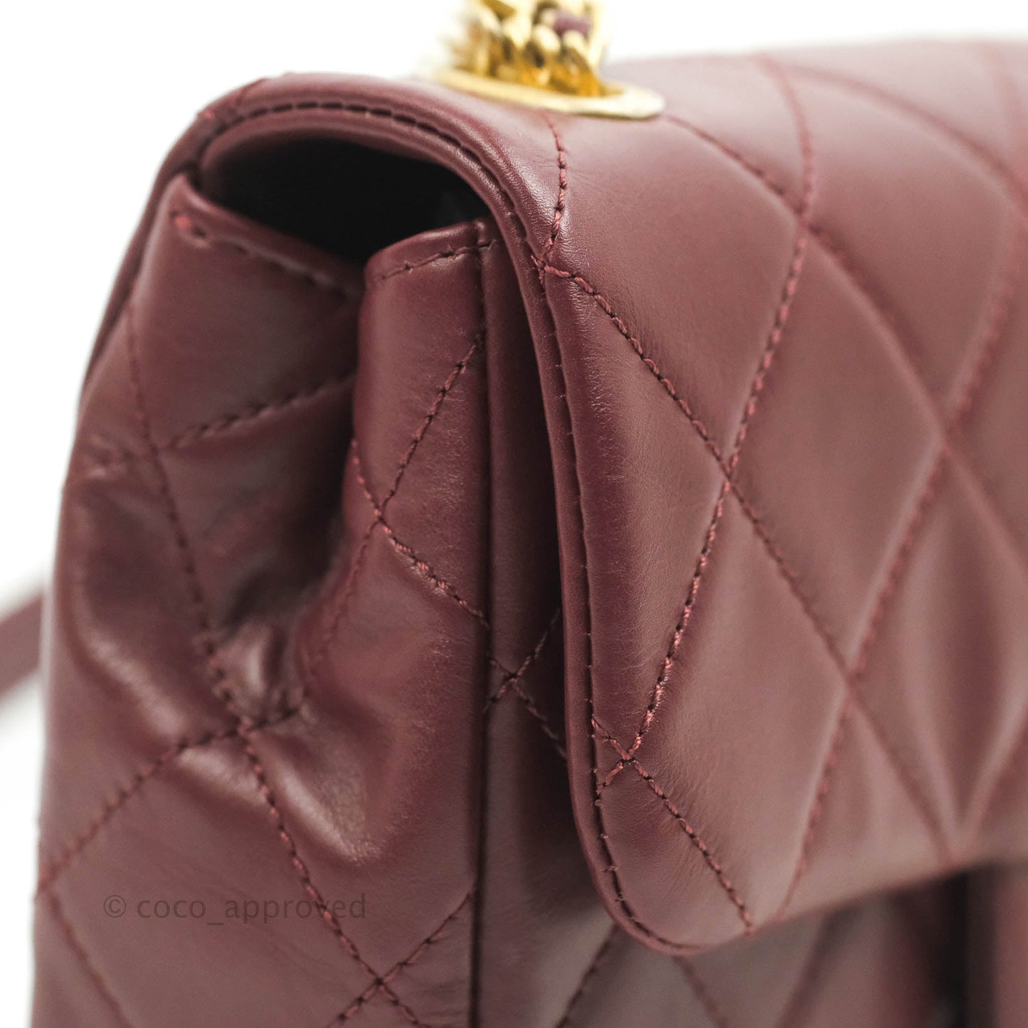 Chanel Quilted Small Crystal Pearls Flap Burgundy Calfskin Gold Hardware 20K