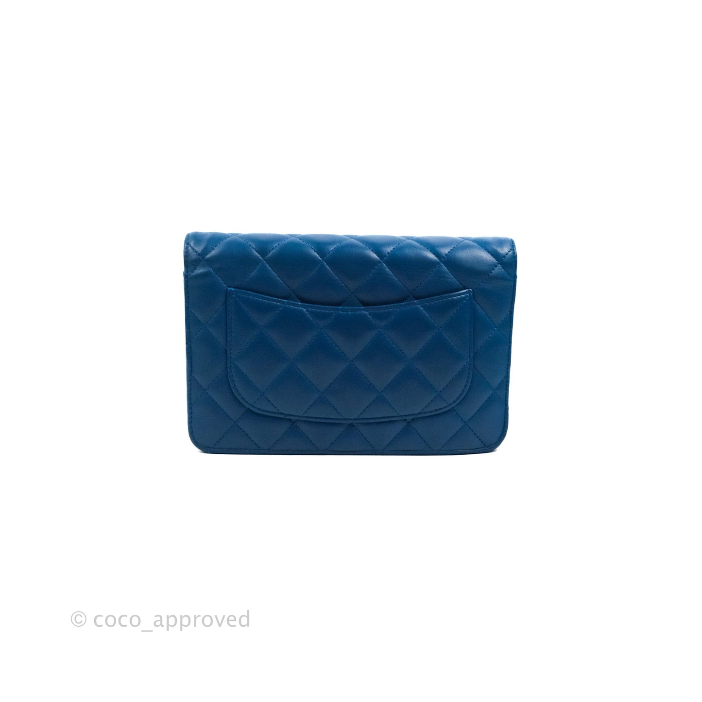 Chanel Quilted Classic Wallet on Chain WOC Blue Lambskin Gold Hardware