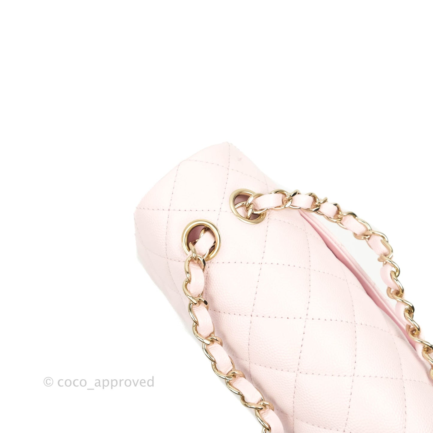 Chanel Classic M/L Medium Flap Quilted Pink Caviar Gold Hardware 22P