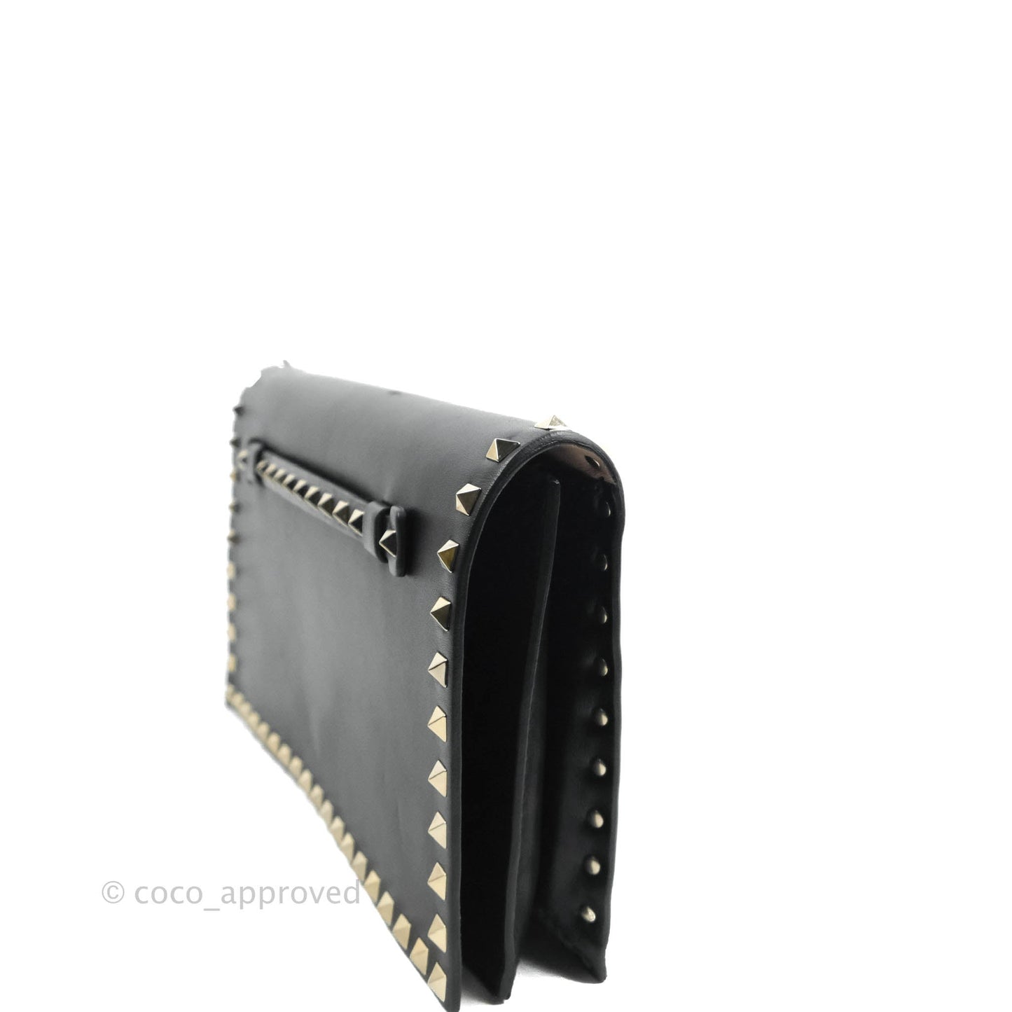 Valentino Nappa Rockstud Wristlet Clutch Black
