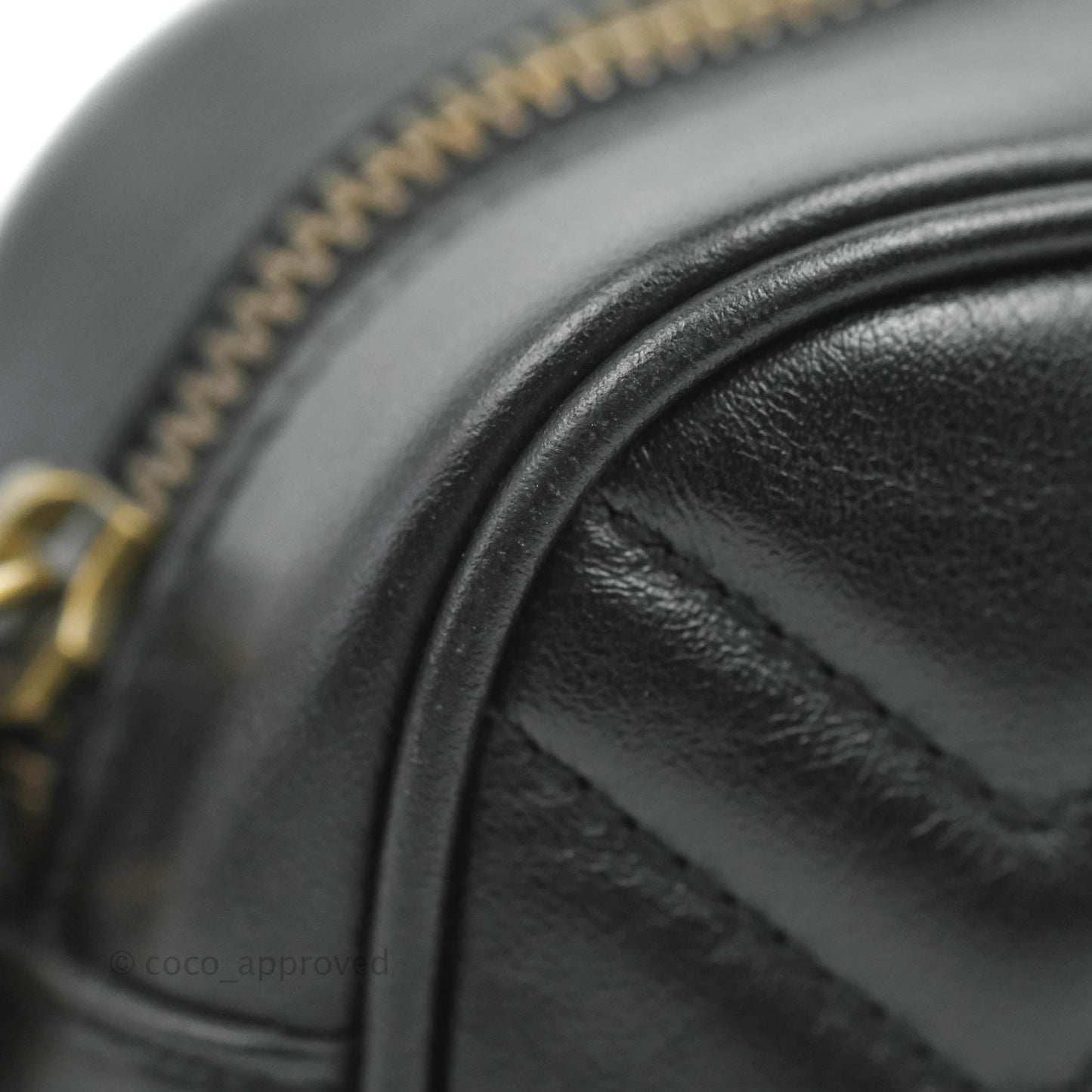 Gucci Mini Matelasse GG Marmont Camera Bag Black Calfskin Gold Hardware