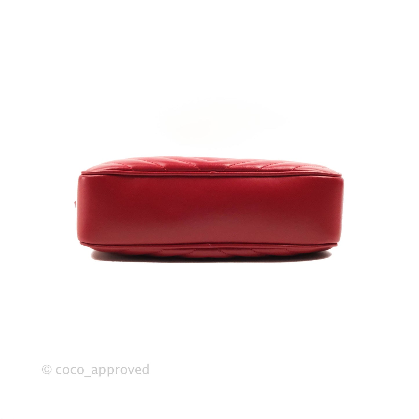 Saint Laurent Lou Quilted Camera Bag Red Calfskin Gold Hardware