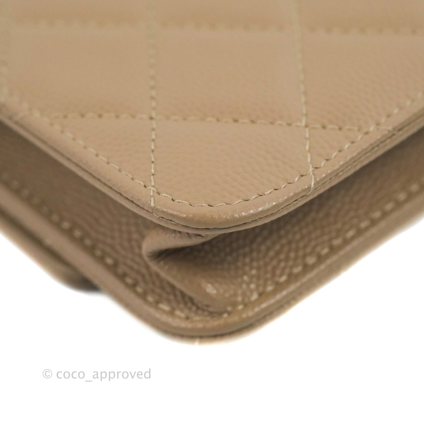 Chanel Mini Clutch With Chain Dark Beige Caviar Gold Hardware