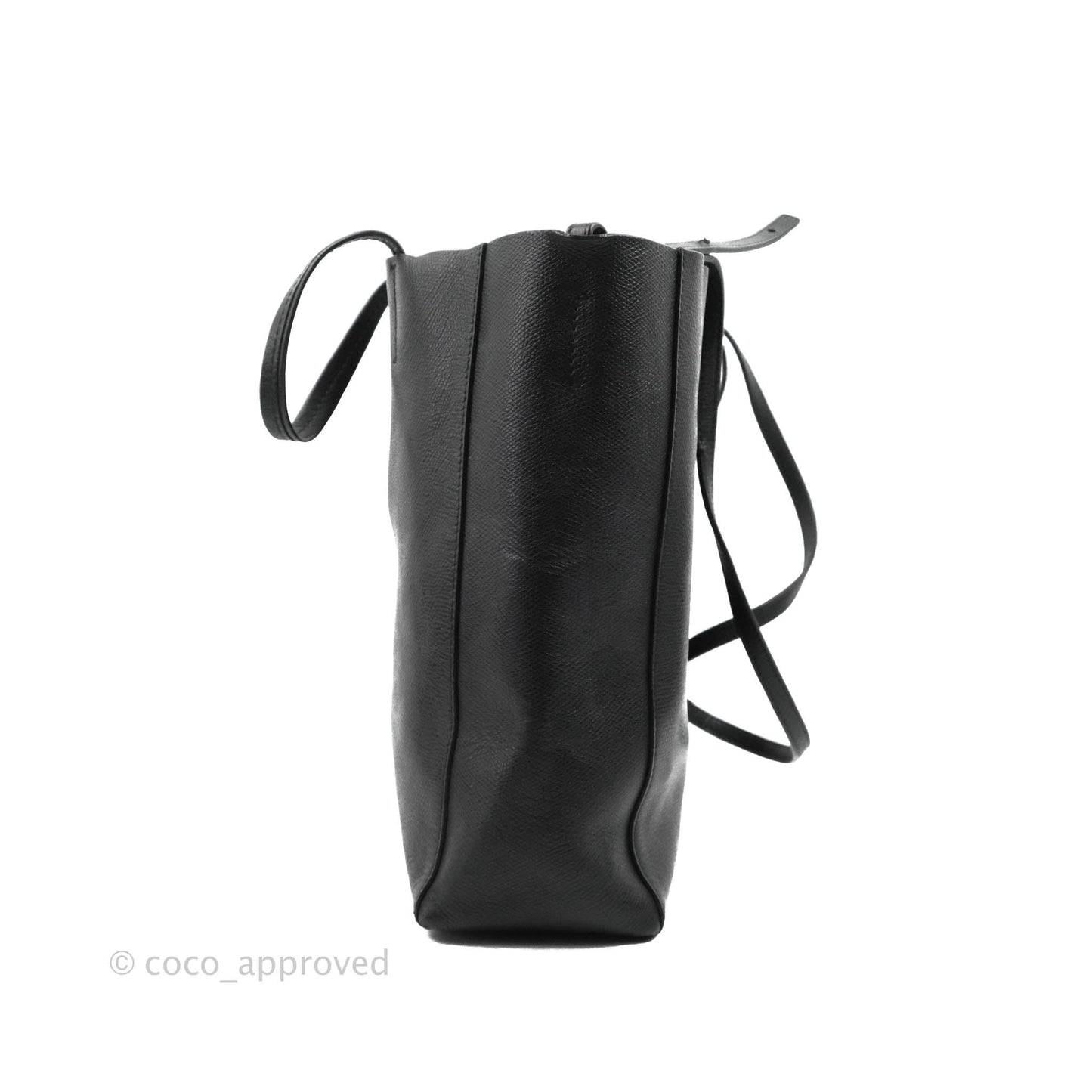 Celine Small Vertical Cabas Tote Grained Calfskin Black Silver Hardware