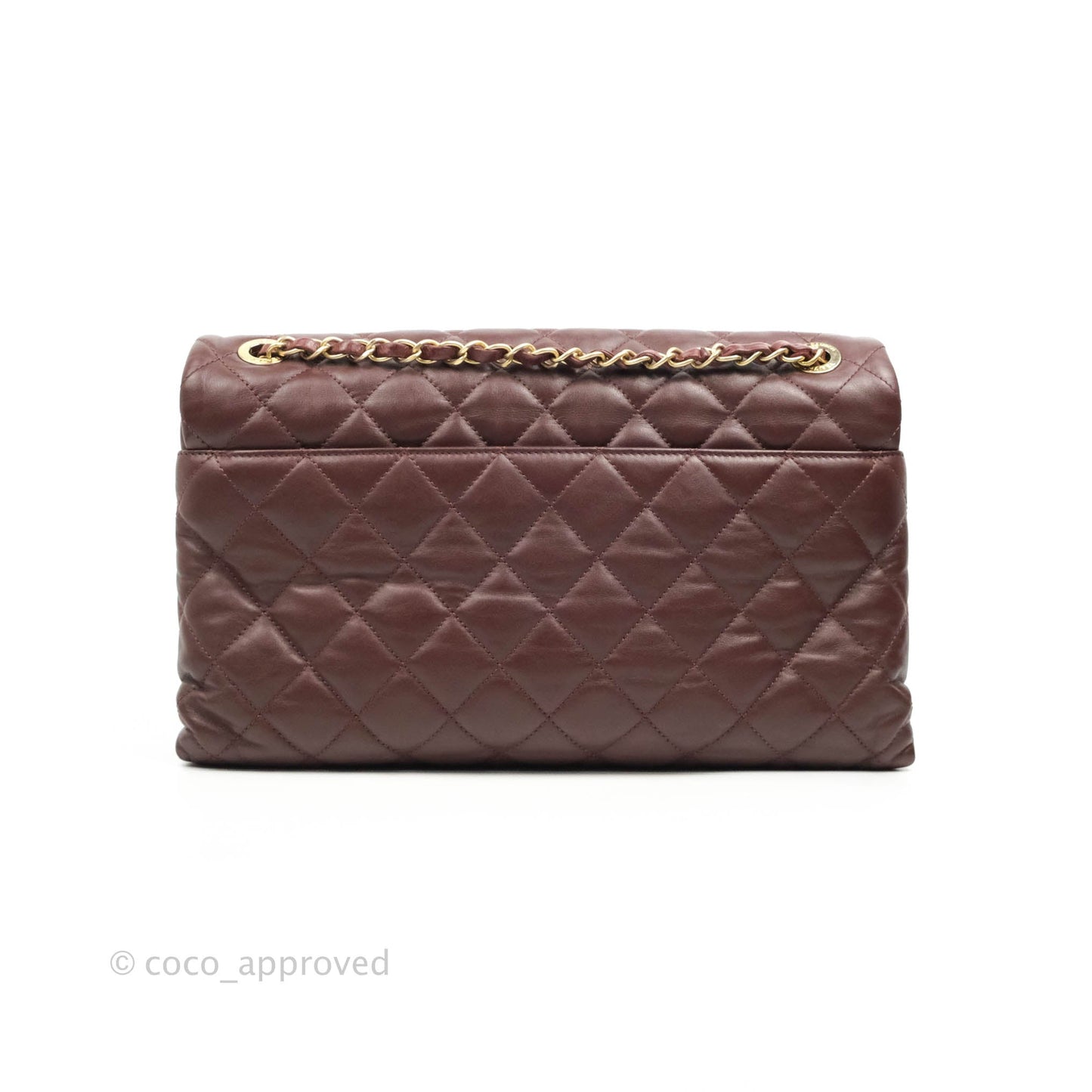 Chanel Quilted Jumbo Soft Elegance Flap Bordeaux Calfskin Aged Gold Hardware