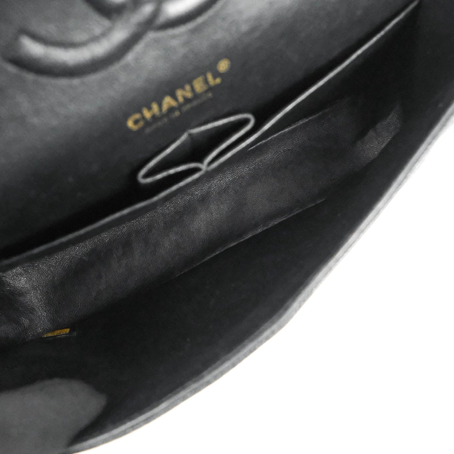 Chanel Classic Medium M/L Flap Black Caviar 24K Gold Hardware