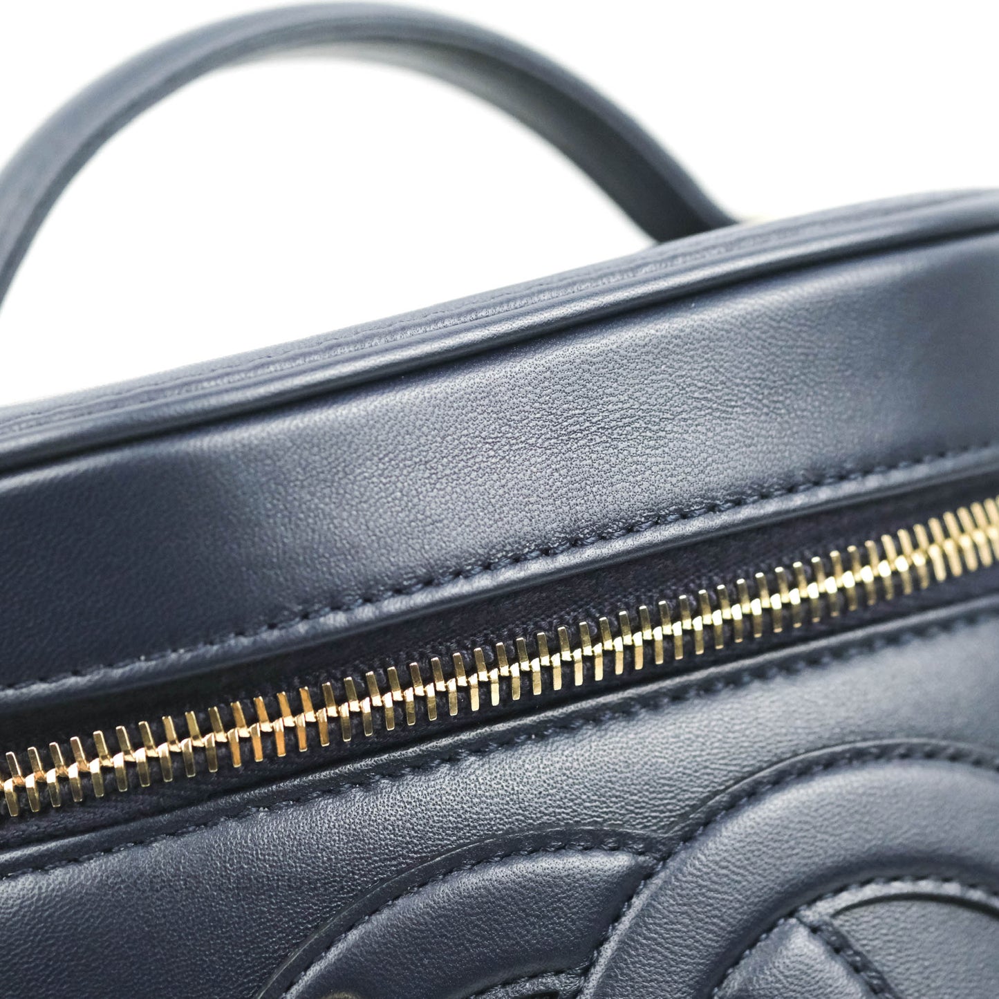 Chanel CC Mania Vanity Case Navy Lambskin Gold Hardware