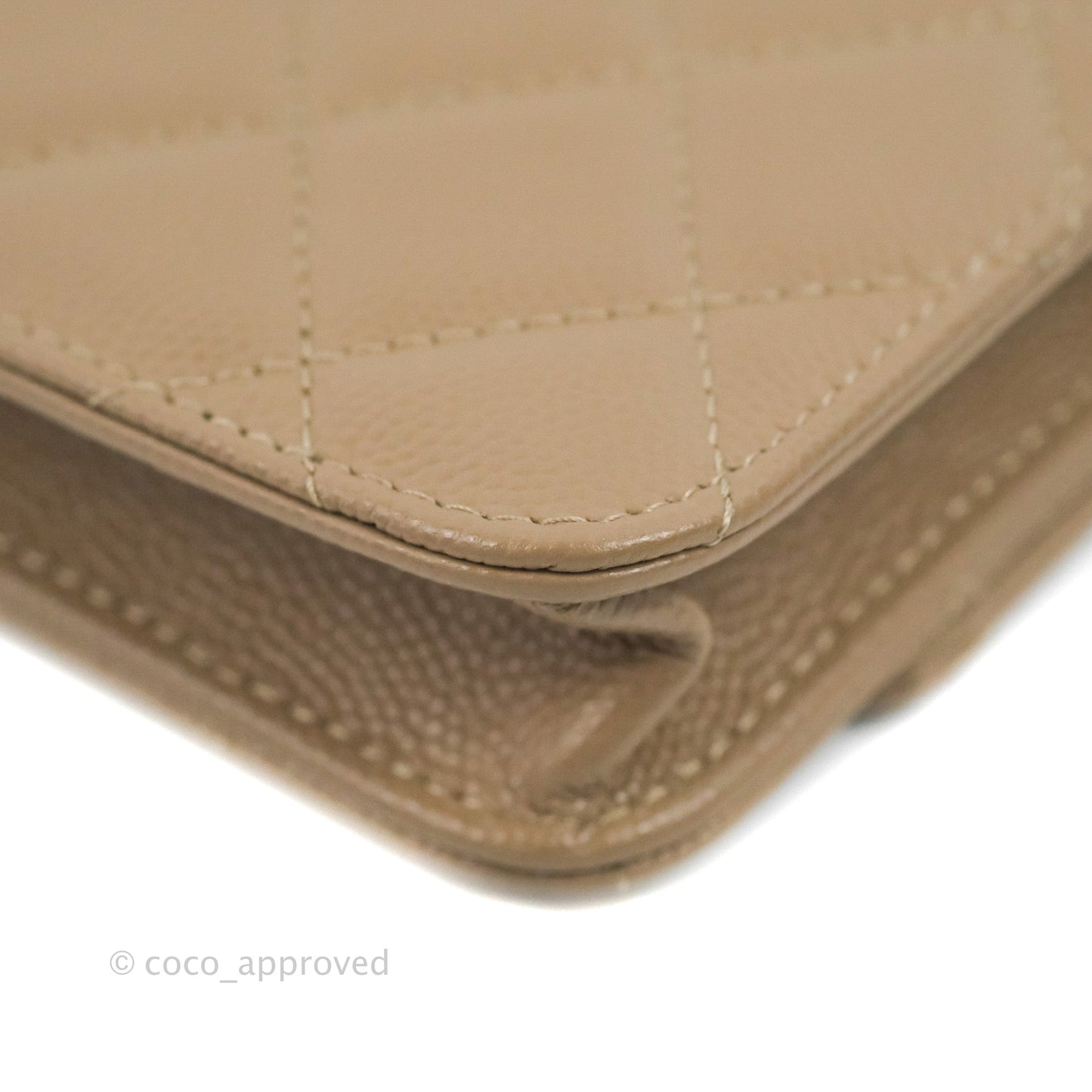 Chanel Mini Clutch With Chain Dark Beige Caviar Gold Hardware