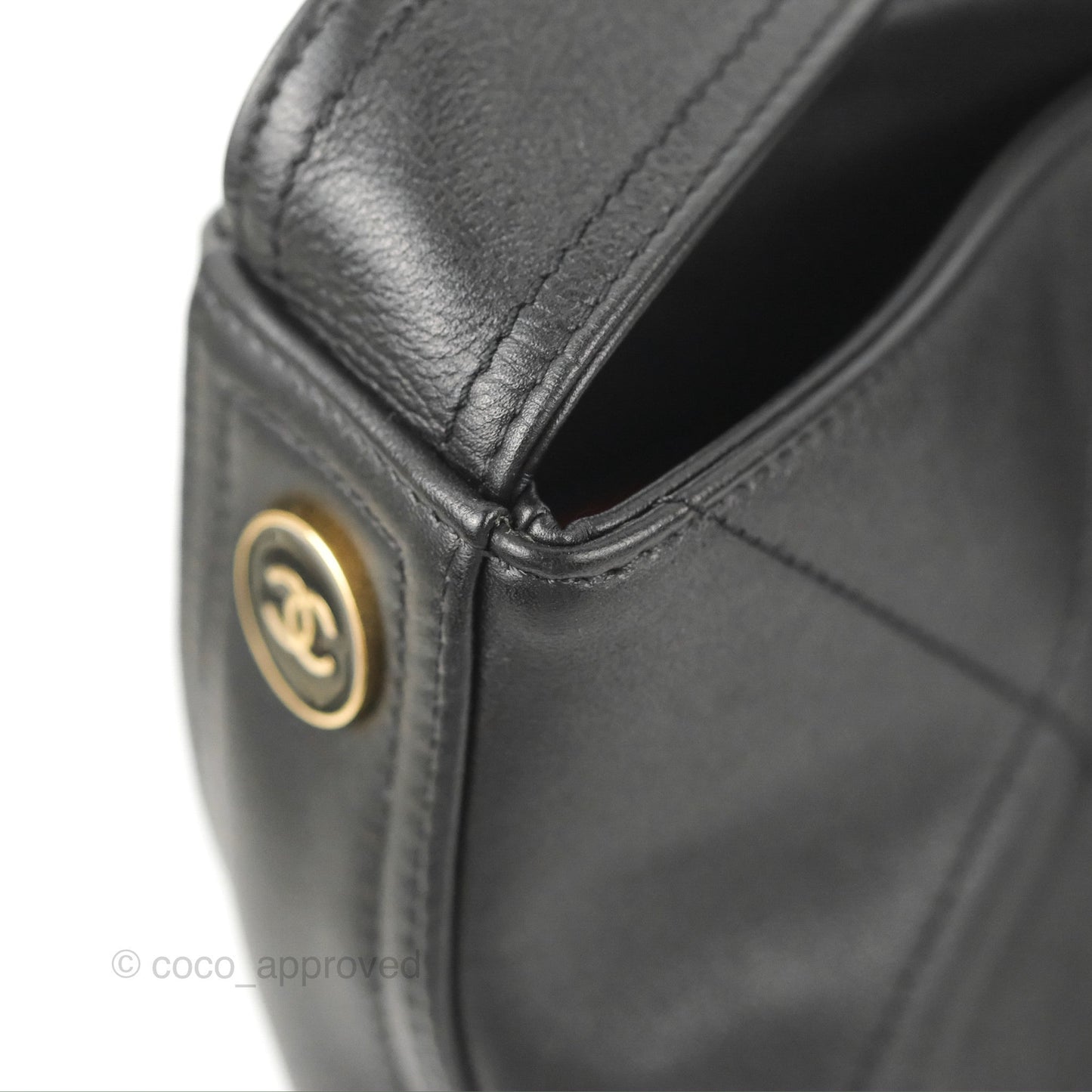 Chanel Large Stitched Easy Mood Hobo Black Calfskin