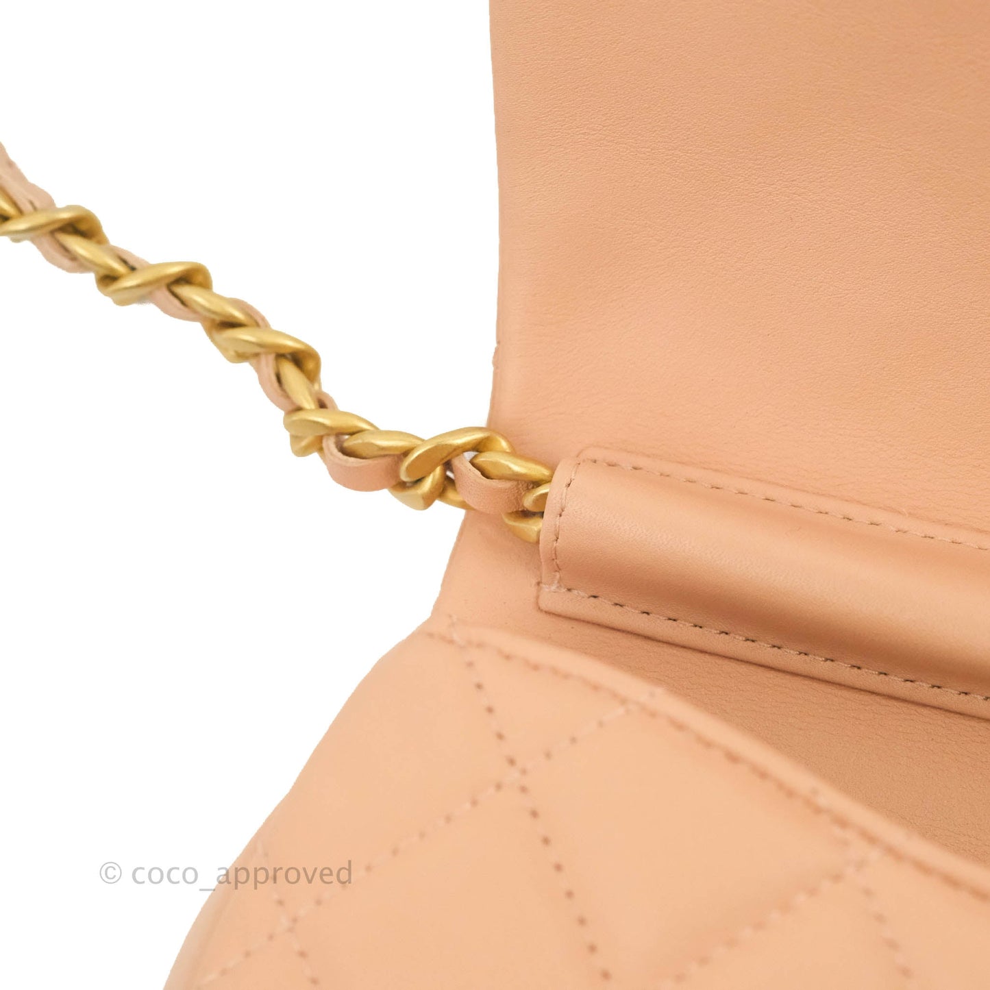 Chanel Clutch with Chain Beige Pink Calfskin Aged Gold Hardware