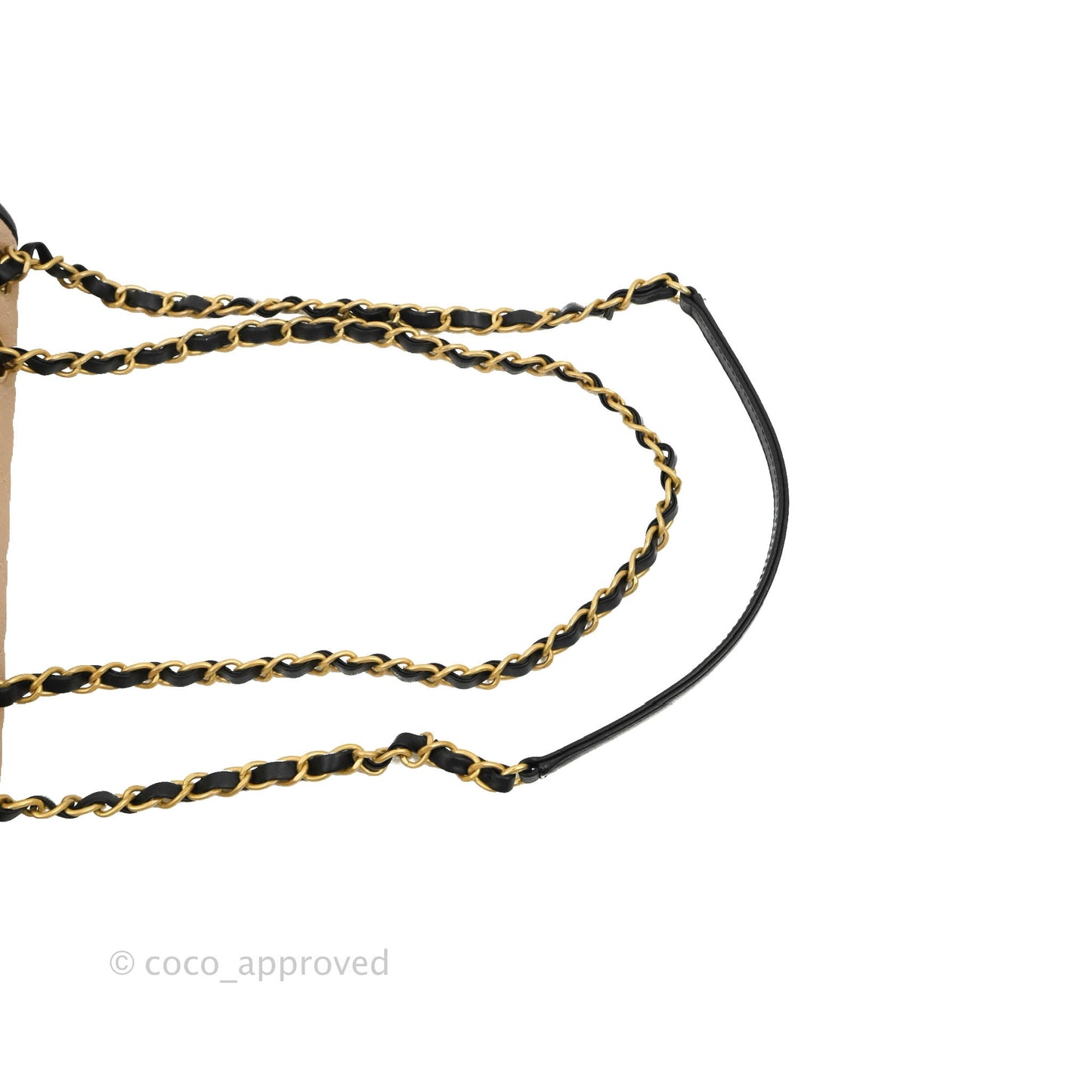Chanel Quilted Medium CC Filigree Flap Beige Black Caviar