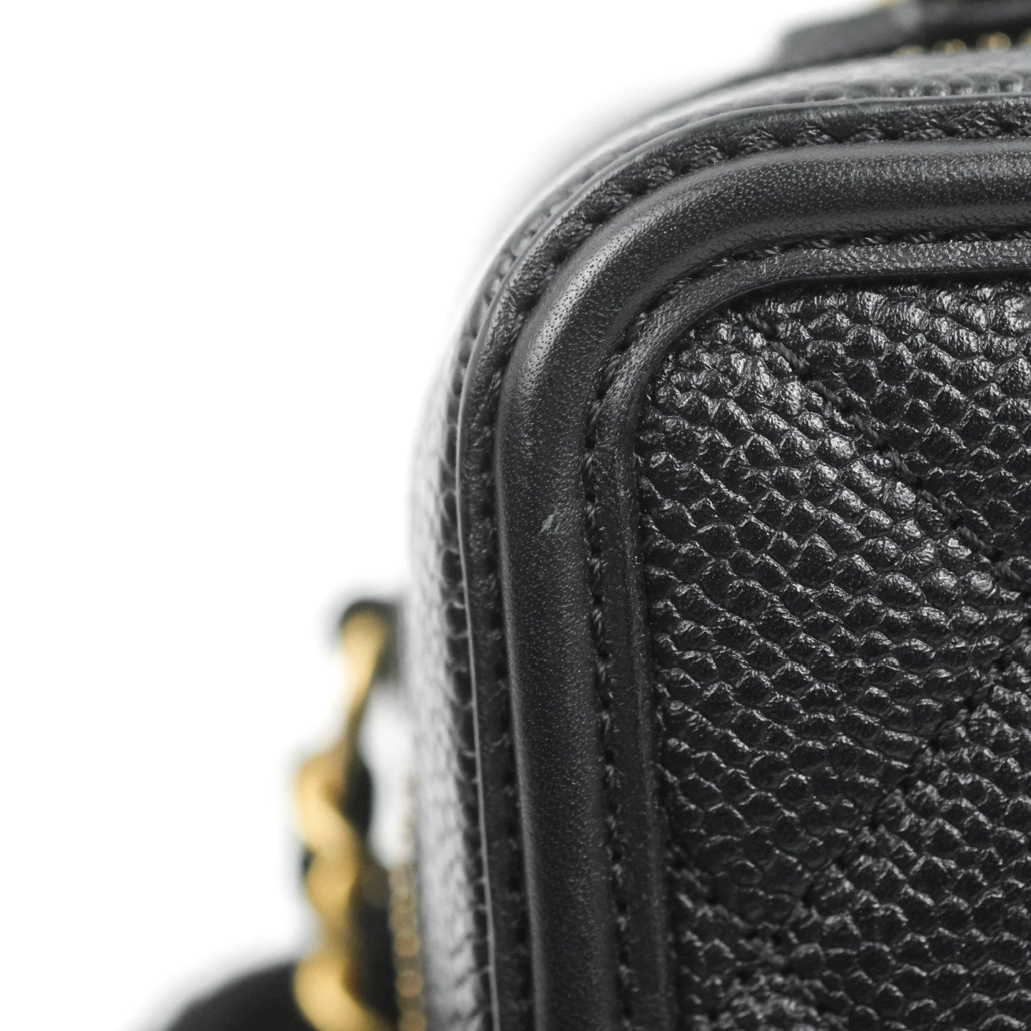 Chanel Quilted Small CC Filigree Vanity Case Black Caviar