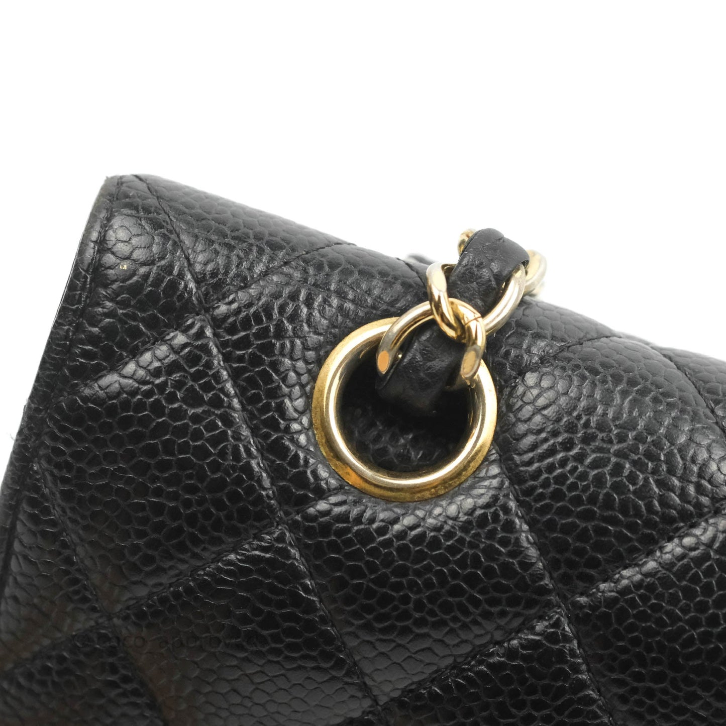 Chanel Classic M/L Medium Flap Quilted Black Caviar Gold Hardware