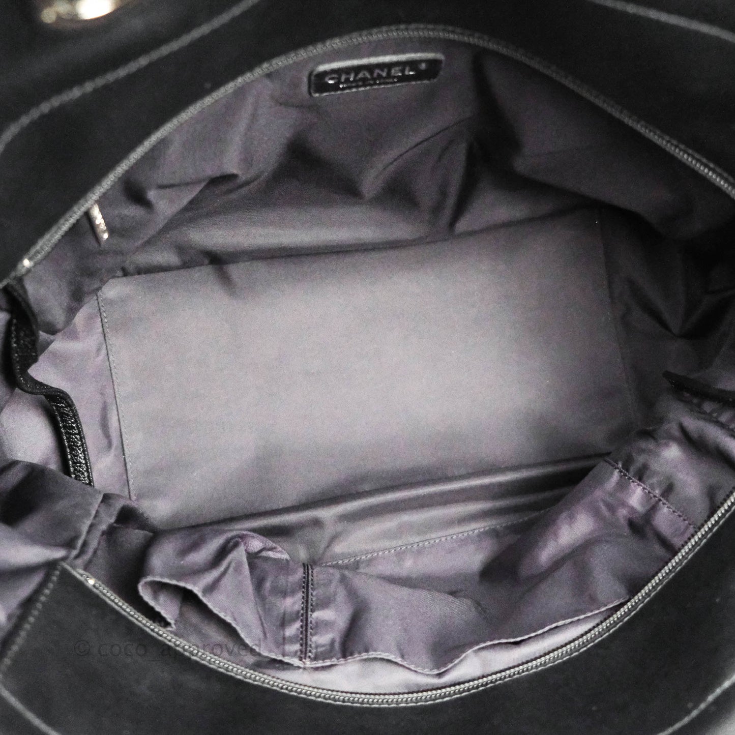 Chanel Quilted Large Paris Biarritz Tote Black Coated Canvas