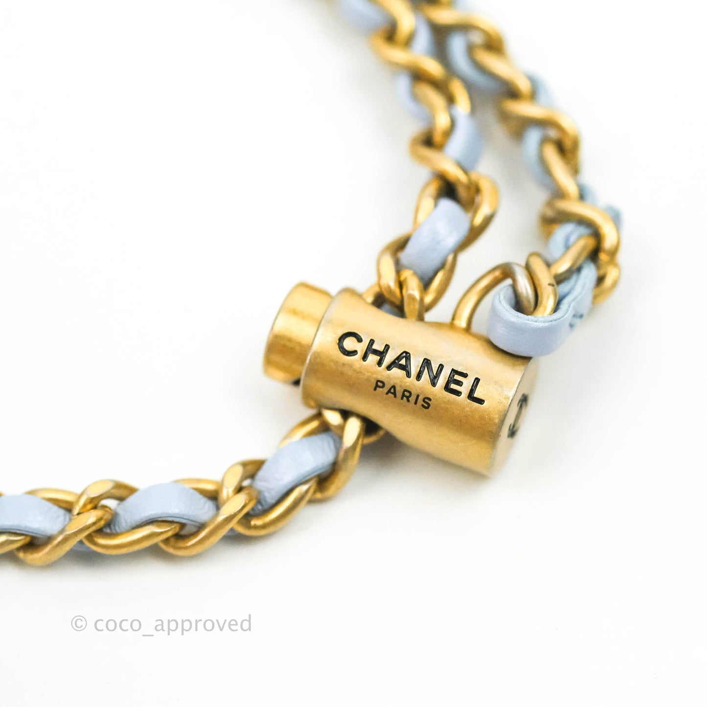 Chanel Quilted My Perfect Camera Case Iridescent Blue Caviar Aged Gold Hardware