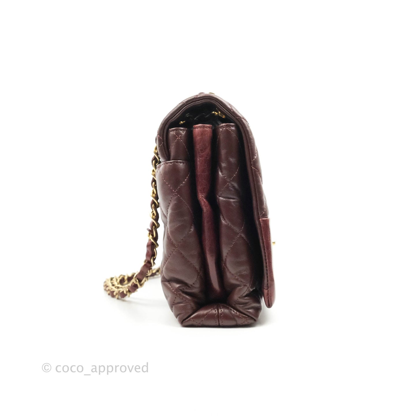 Chanel Quilted Jumbo Soft Elegance Flap Bordeaux Calfskin Aged Gold Hardware
