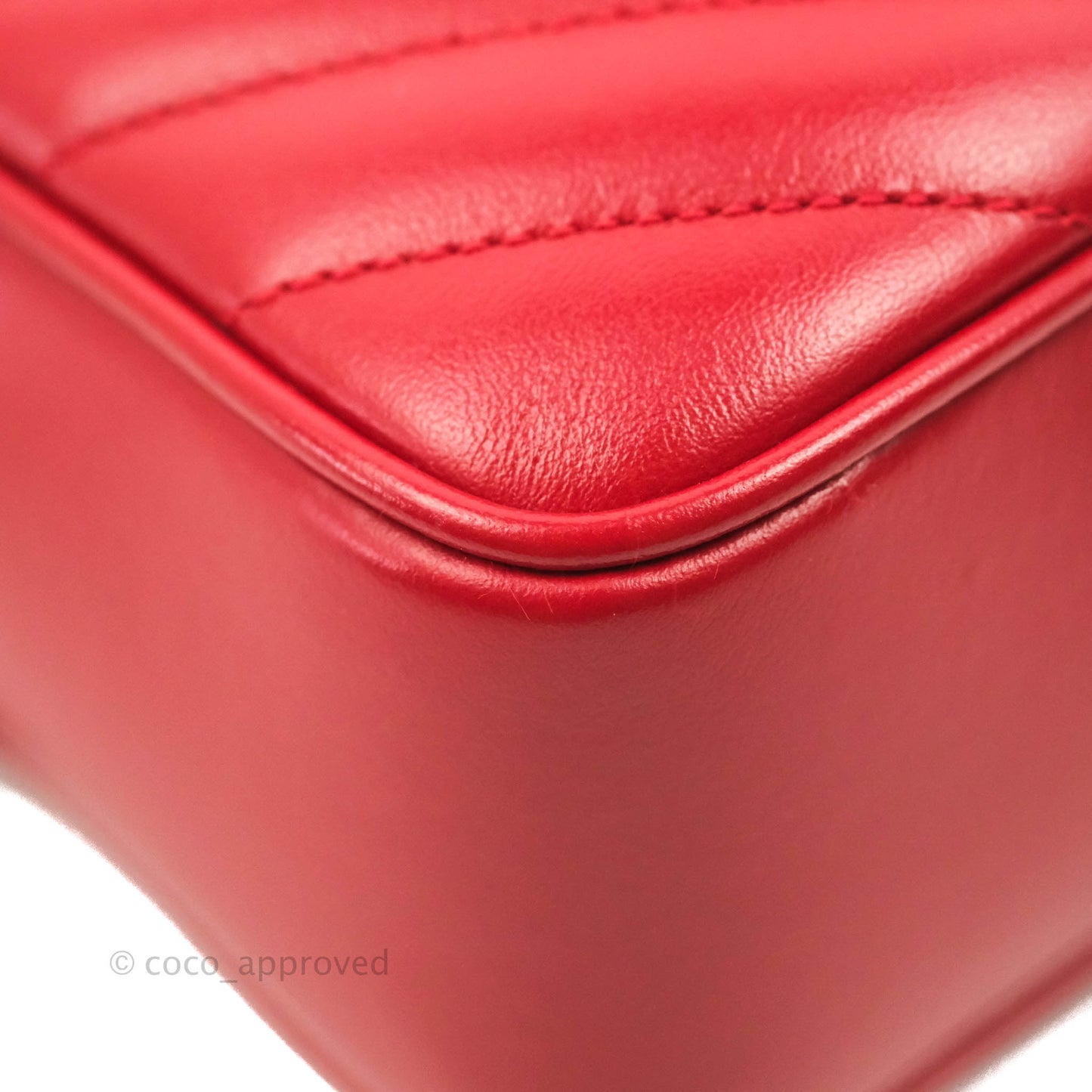 Saint Laurent Lou Quilted Camera Bag Red Calfskin Gold Hardware