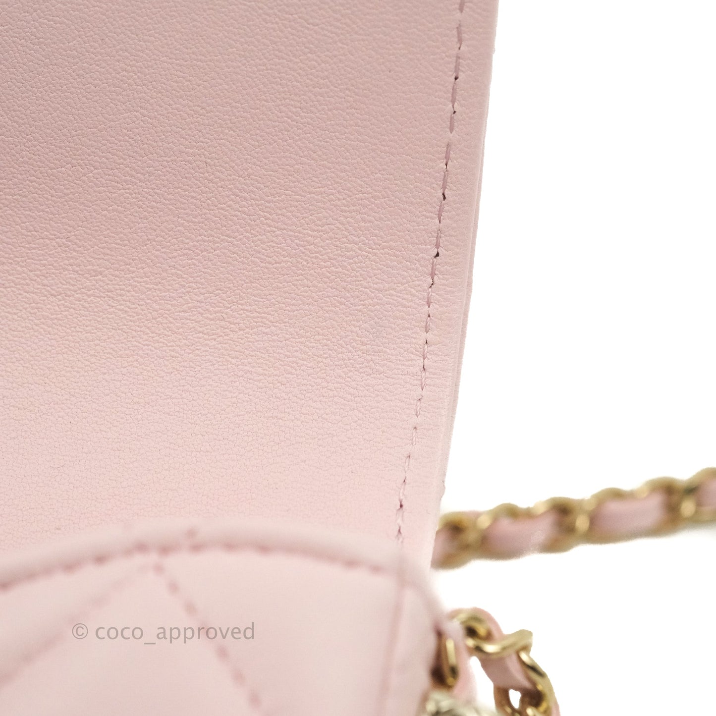 Chanel Mini Clutch With Chain Pink Lambskin Gold Hardware
