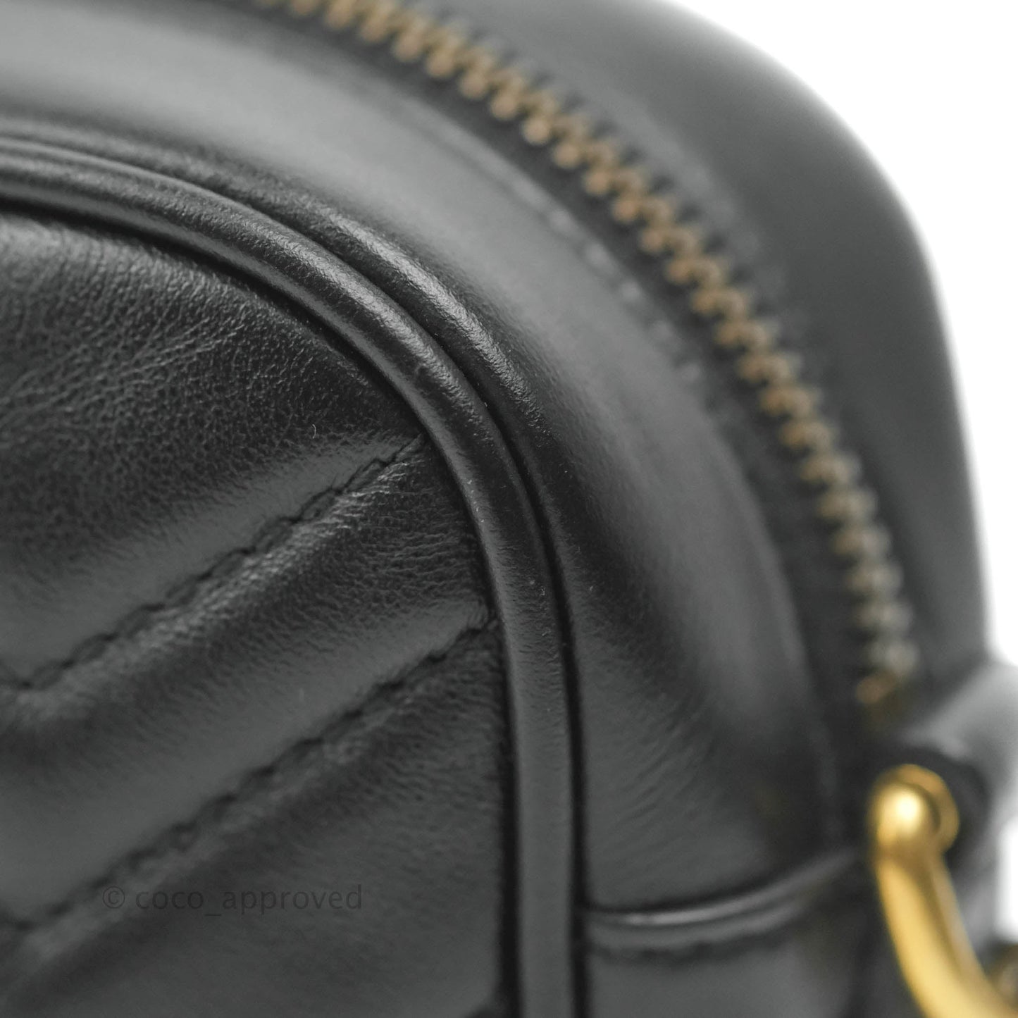 Gucci Mini Matelasse GG Marmont Camera Bag Black Calfskin Gold Hardware