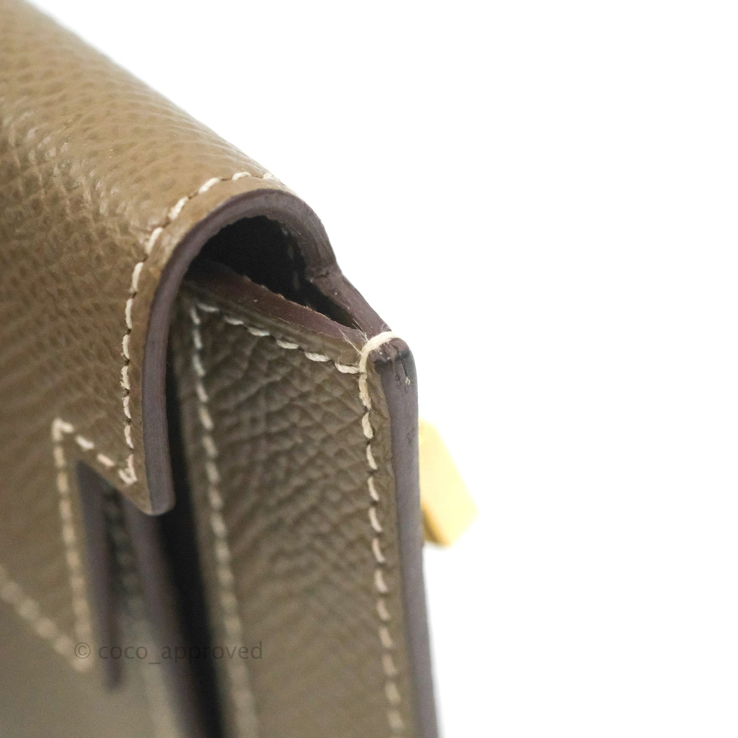 Hermès Kelly Pocket Compact Wallet Epsom Etoupe Gold Hardware