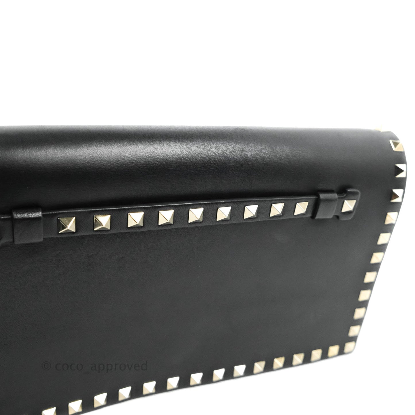 Valentino Nappa Rockstud Wristlet Clutch Black