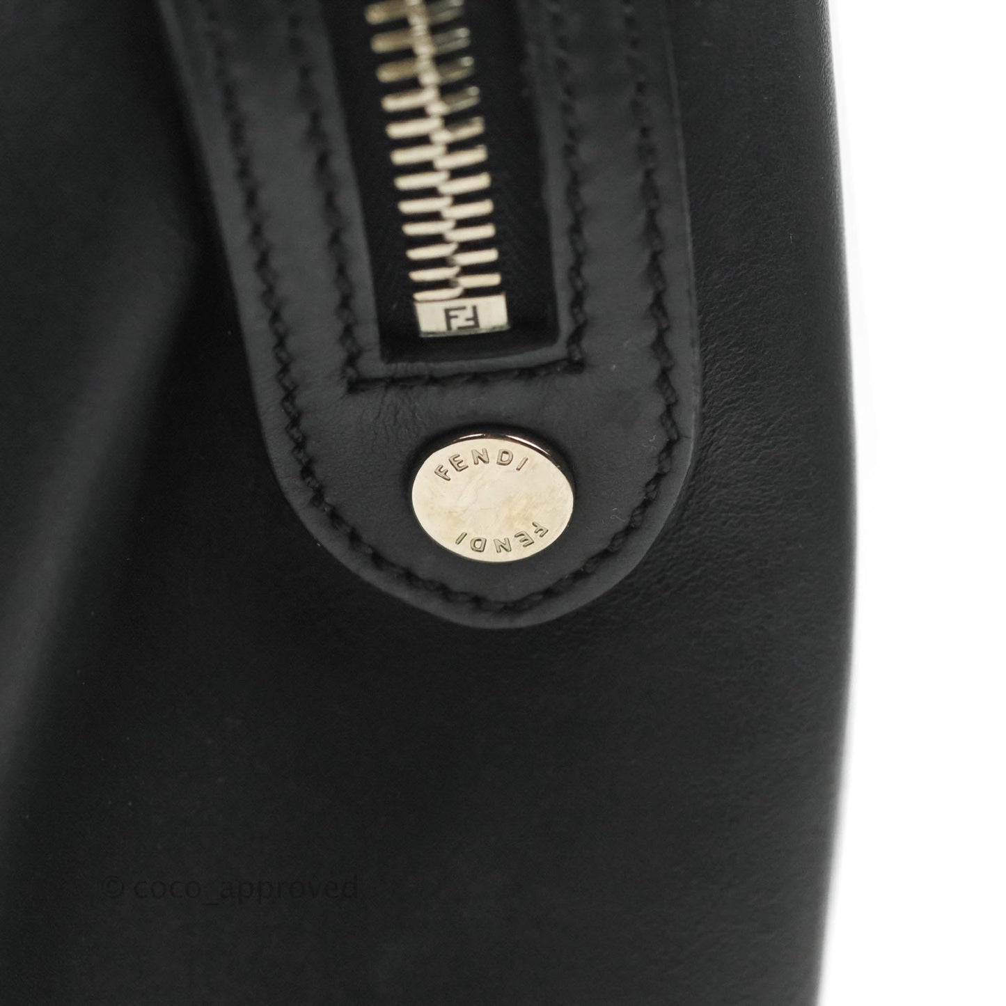 Fendi DotCom Satchel Bag Black Royal Blue Calfskin