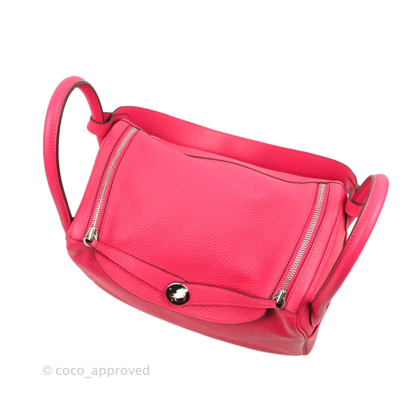 Hermès Lindy 30 Rose Extreme Clemence Palladium Hardware