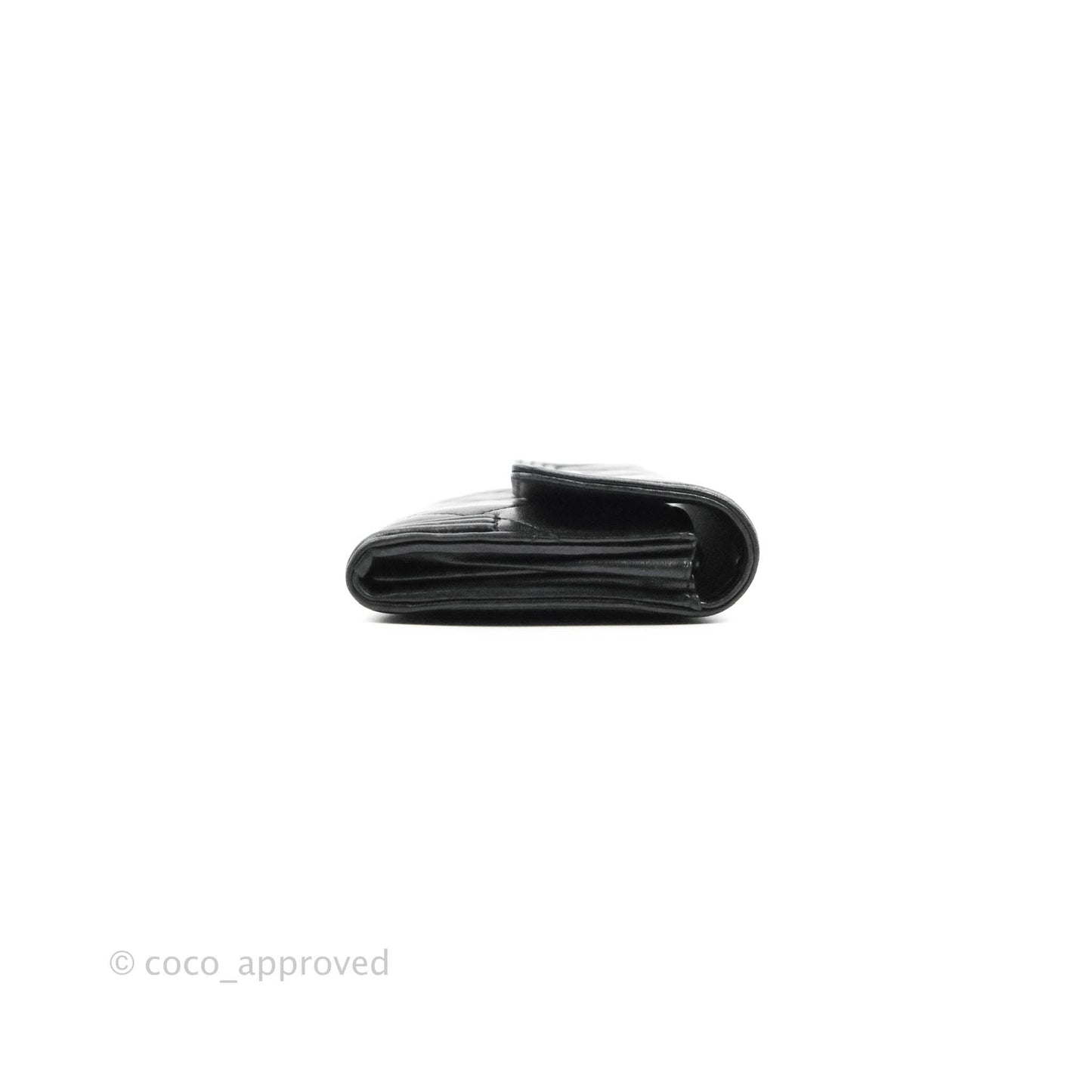 Chanel Quilted Boy Flap Long Wallet Black Lambskin Ruthentium Hardware