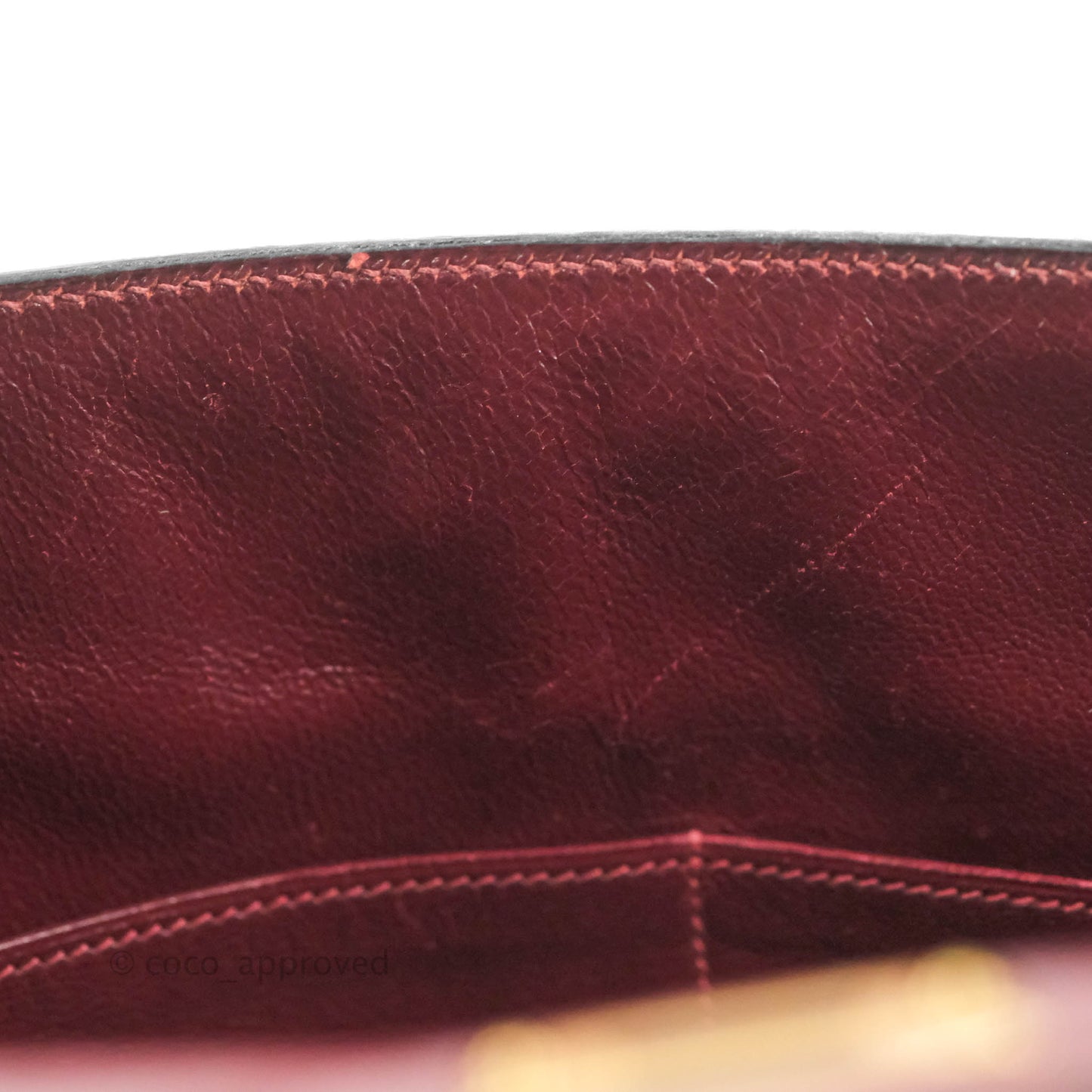 Hermès Vintage Kelly Retourne 32 Dark Red Gold Hardware