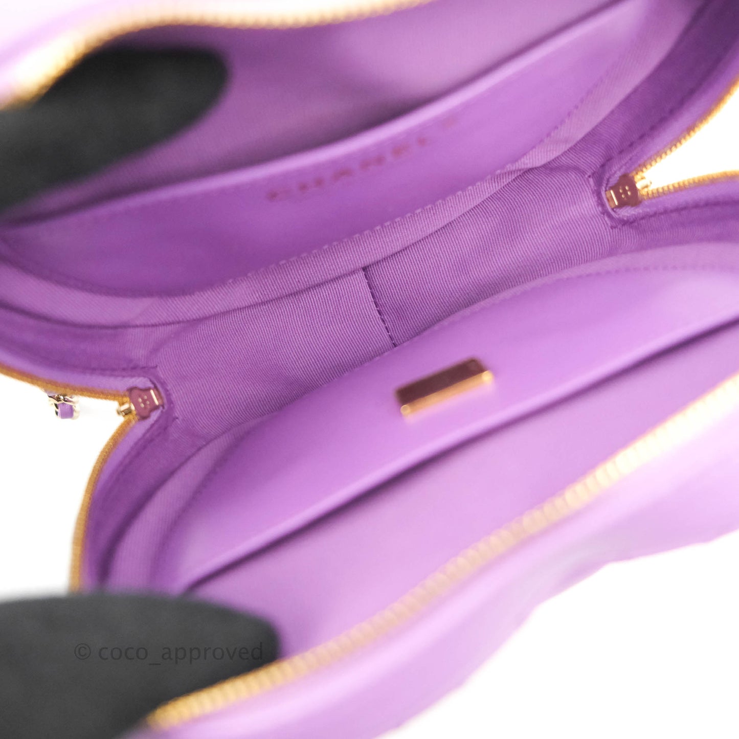 Chanel Large Heart Bag Purple Lambskin Gold Hardware 22S