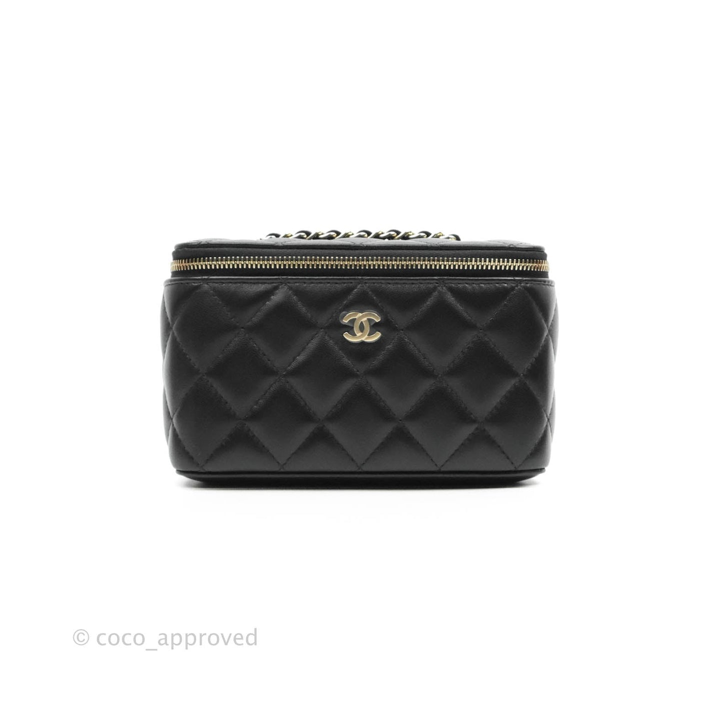 Chanel Vanity with Classic Chain Black Lambskin Gold Hardware