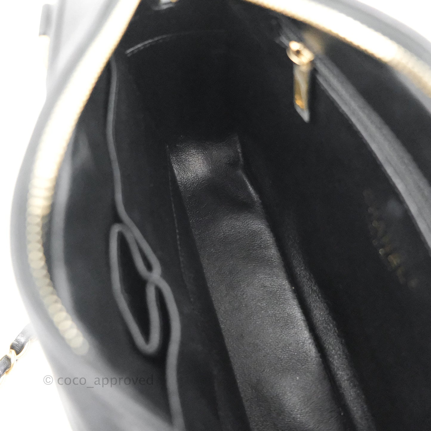 Chanel Quilted Camera Case Bag Black Lambskin Aged Gold Hardware
