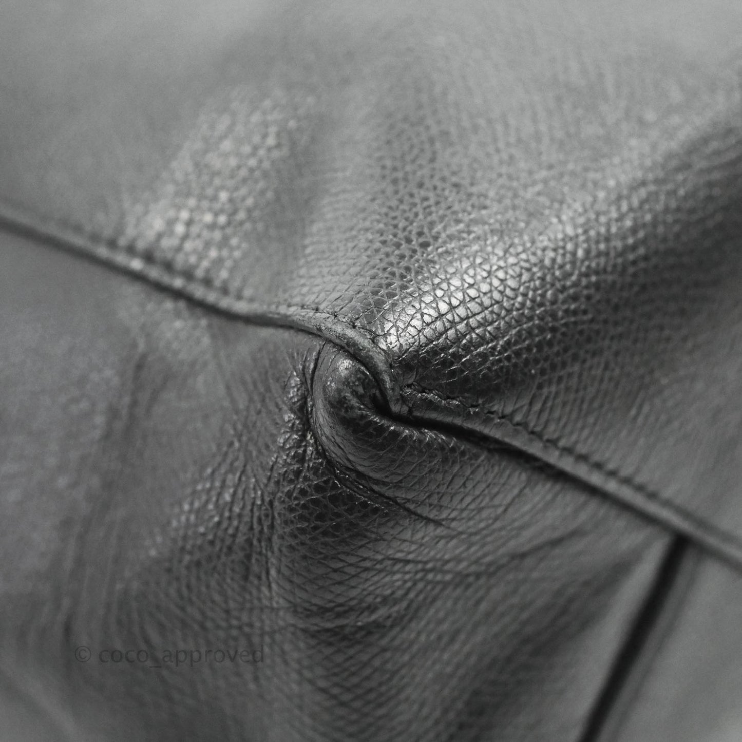 Celine Small Vertical Cabas Tote Grained Calfskin Black Silver Hardware