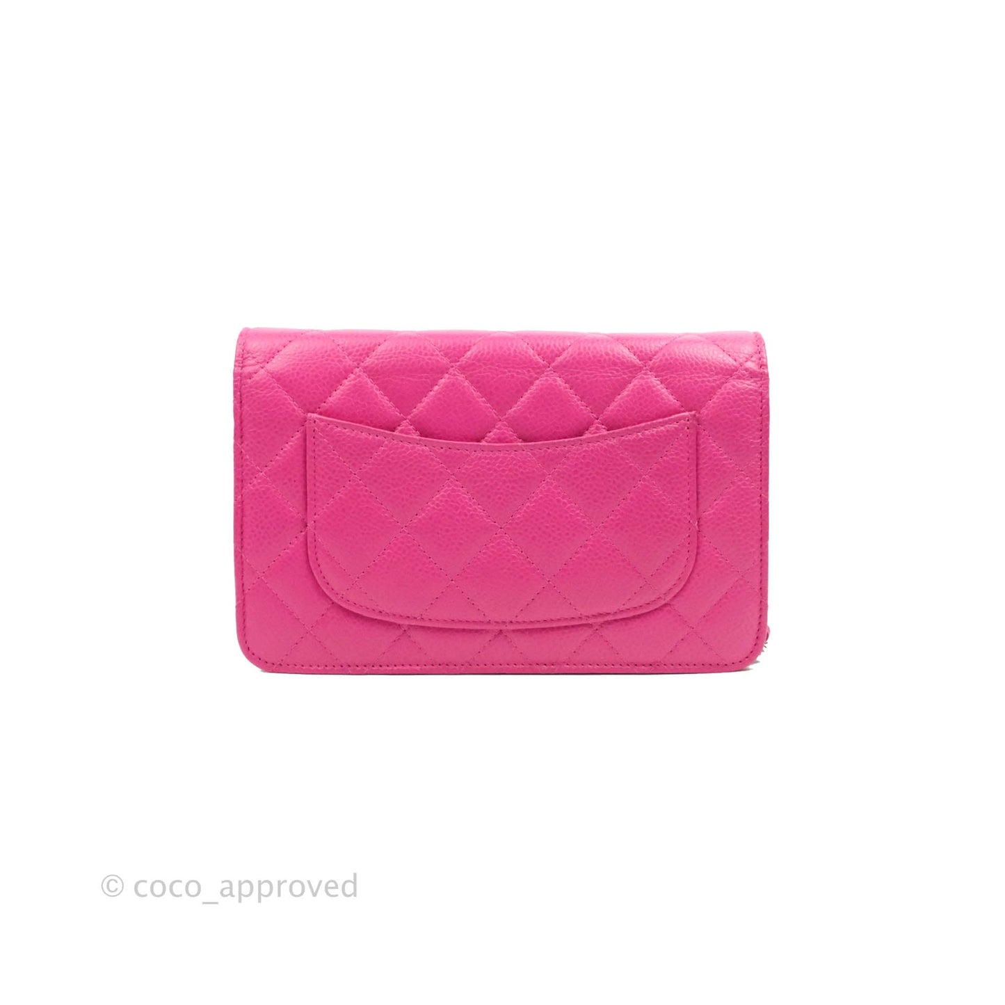 Chanel Quilted Wallet on Chain WOC Pink Caviar Silver Hardware