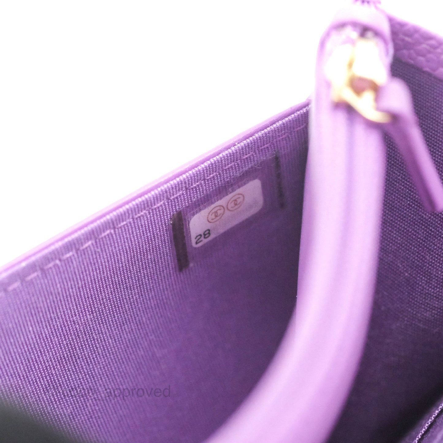 Chanel Quilted Boy Wallet on Chain WOC Purple Caviar Gold Hardware