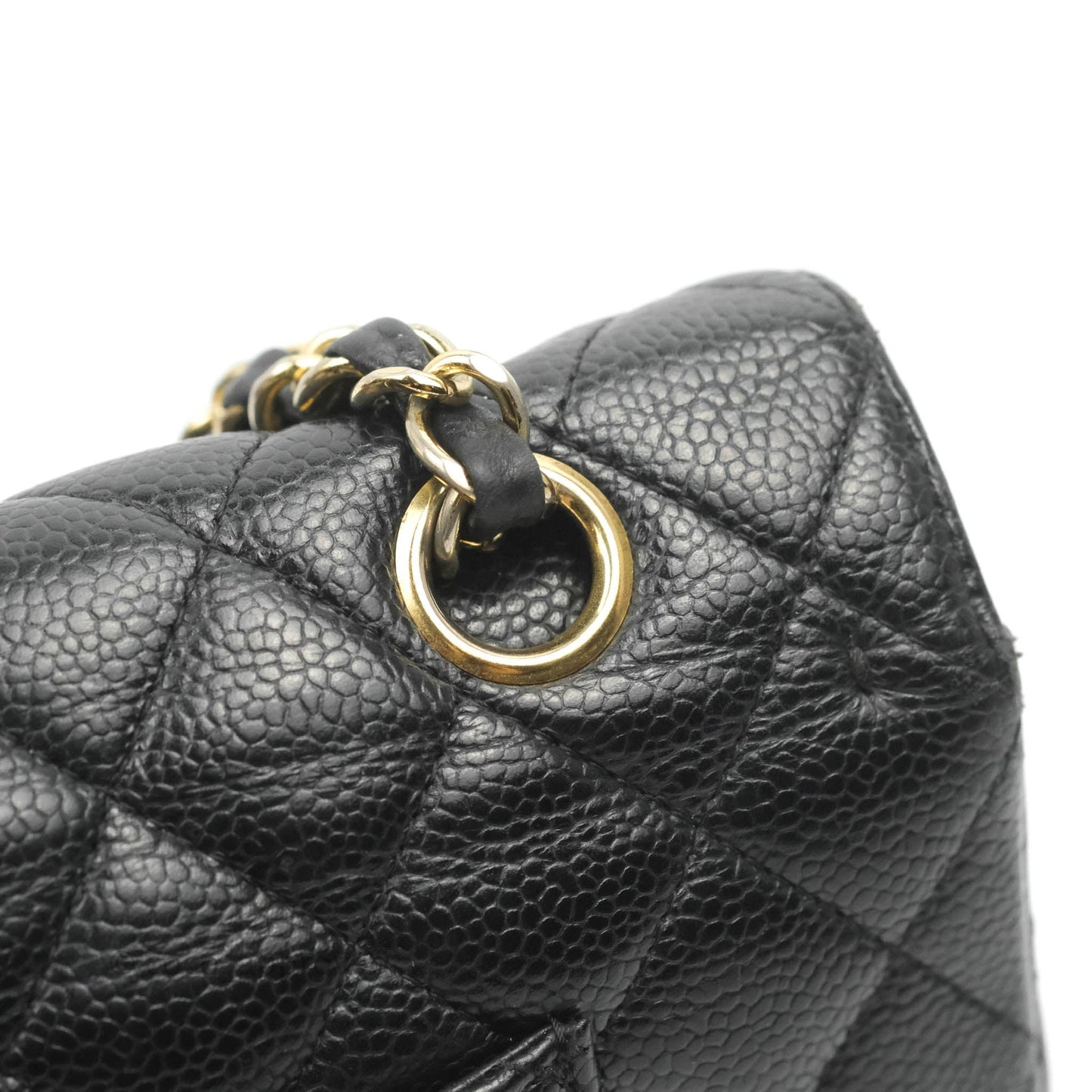 Chanel Classic M/L Medium Flap Quilted Black Caviar Gold Hardware