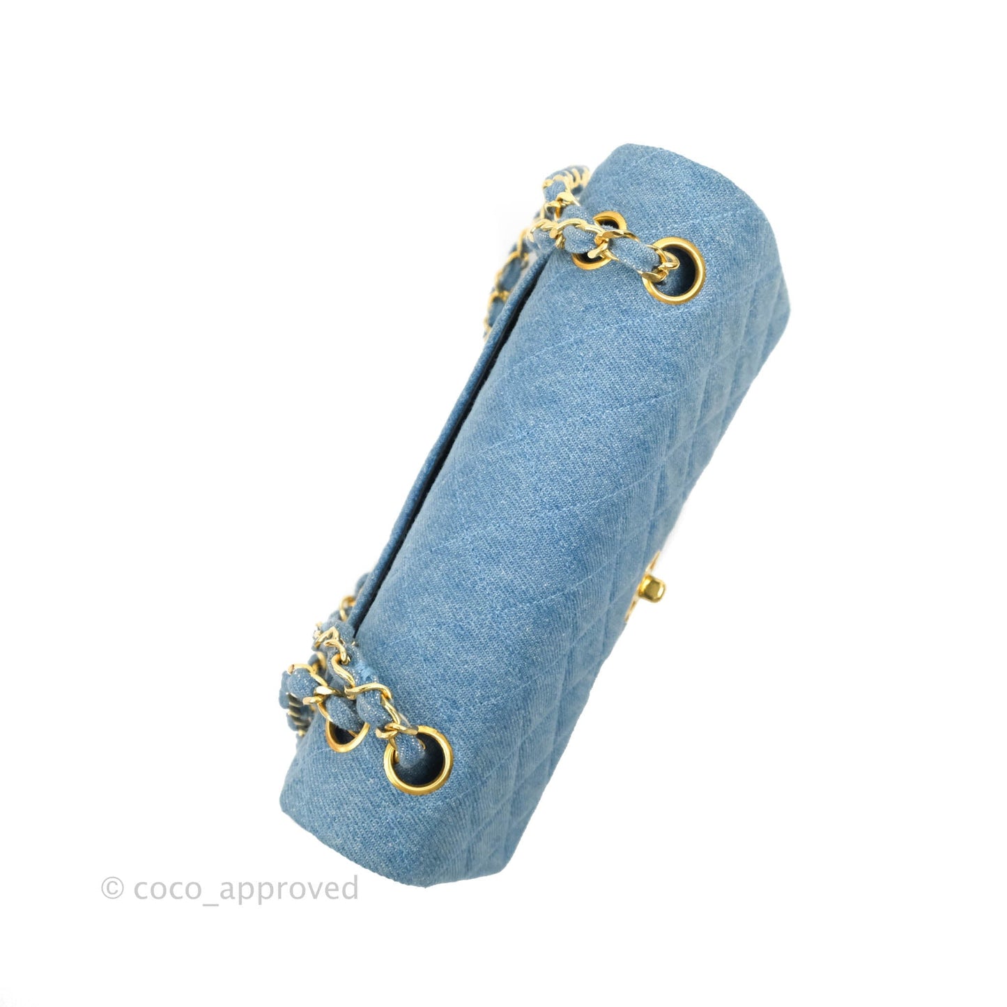 Chanel Vintage Classic Small S/M Flap Denim 24K Gold Hardware