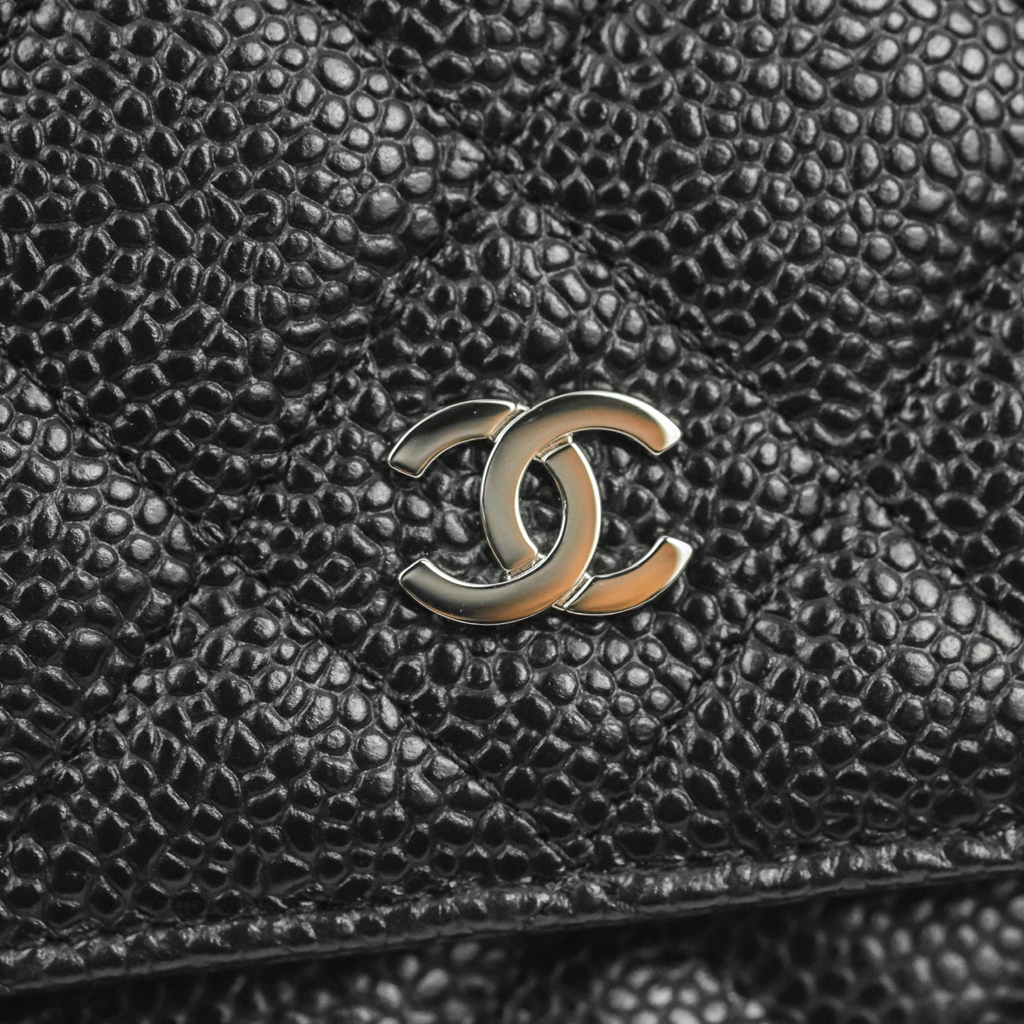 Chanel Quilted Classic WOC Black Caviar Silver Hardware