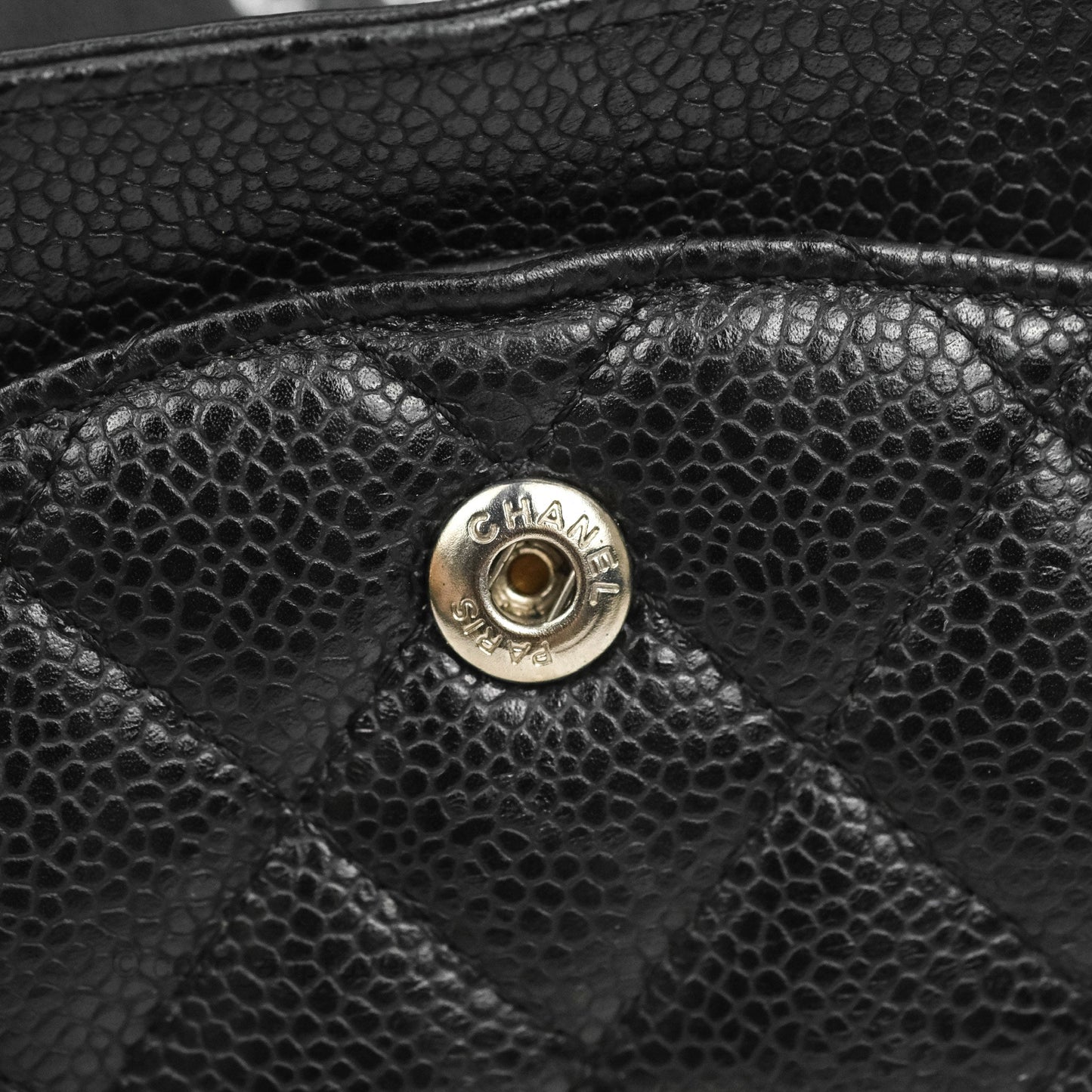 Chanel Classic M/L Medium Flap Quilted Black Caviar Silver Hardware