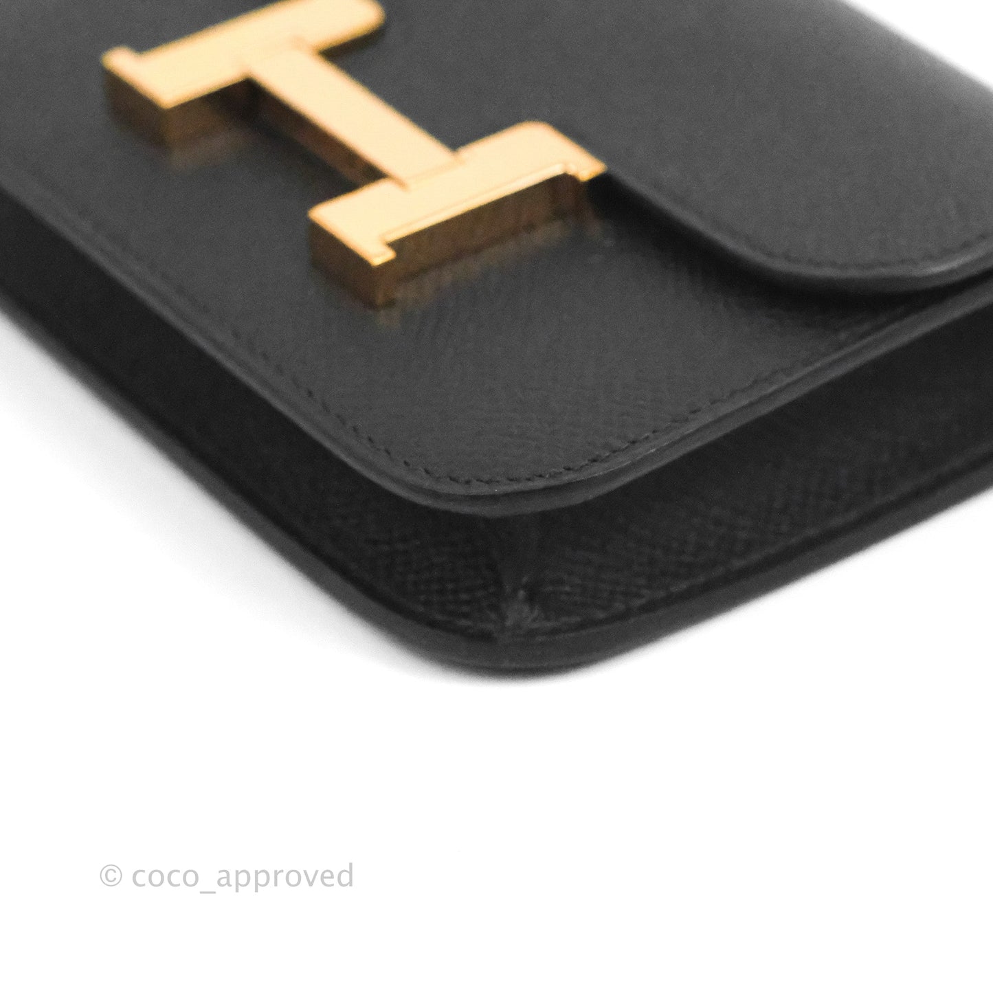 Hermès Constance Slim Wallet Black Epsom Rose Gold Hardware