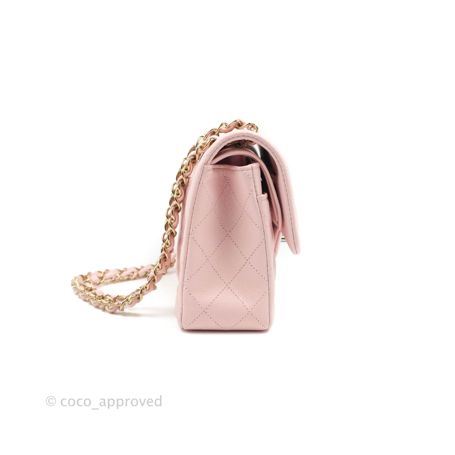 Chanel Classic Small S/M Flap Pink Caviar Gold Hardware 22S