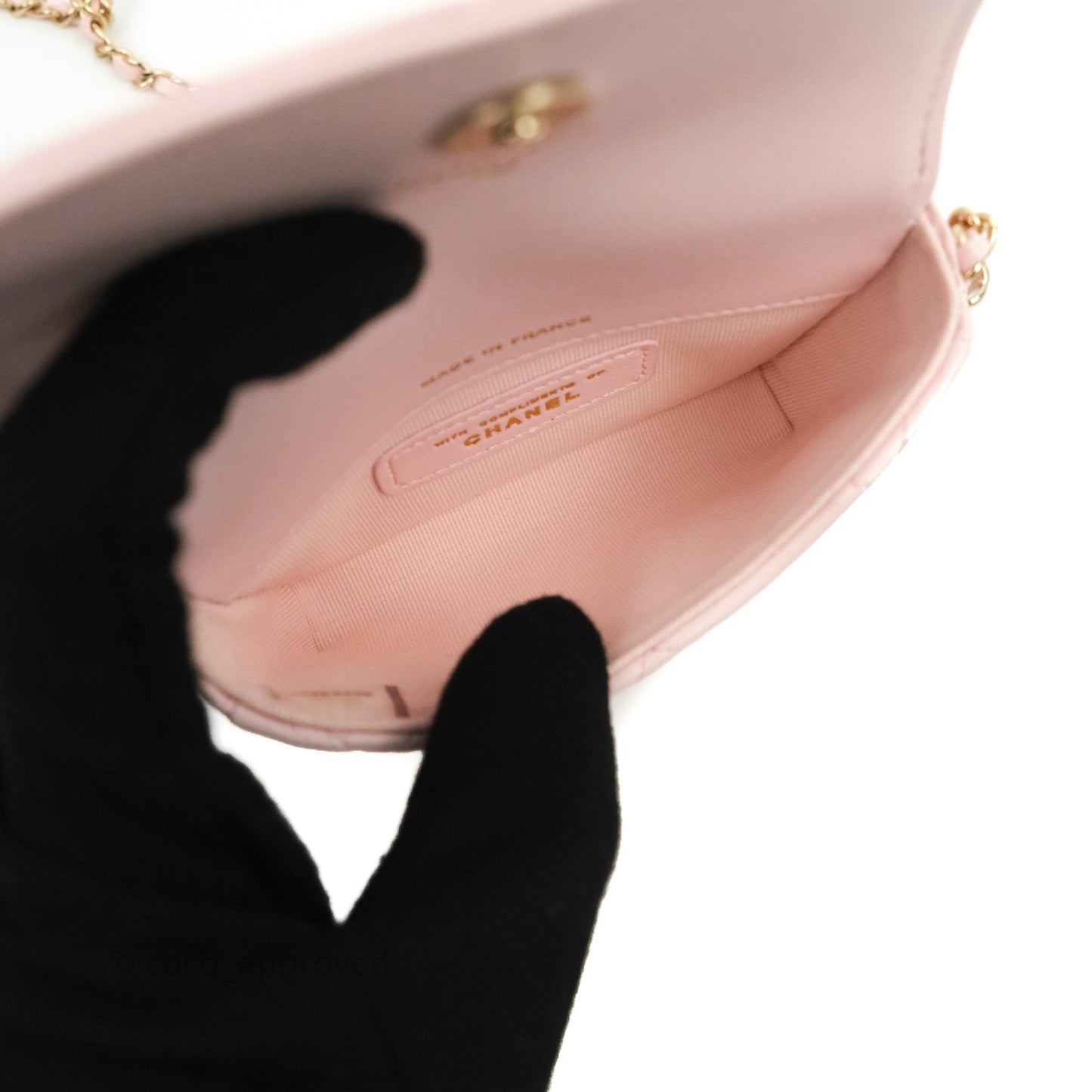 Chanel Mini Clutch With Chain Pink Lambskin Gold Hardware