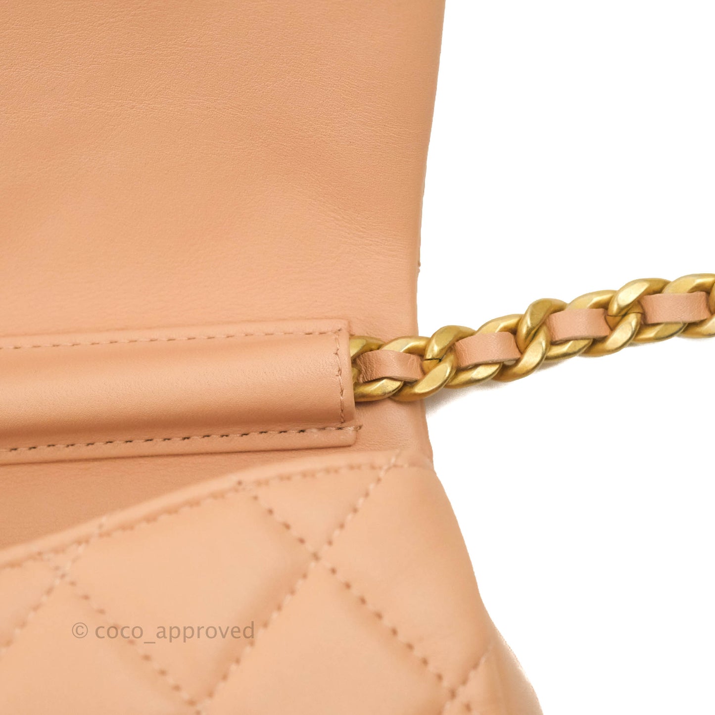 Chanel Clutch with Chain Beige Pink Calfskin Aged Gold Hardware