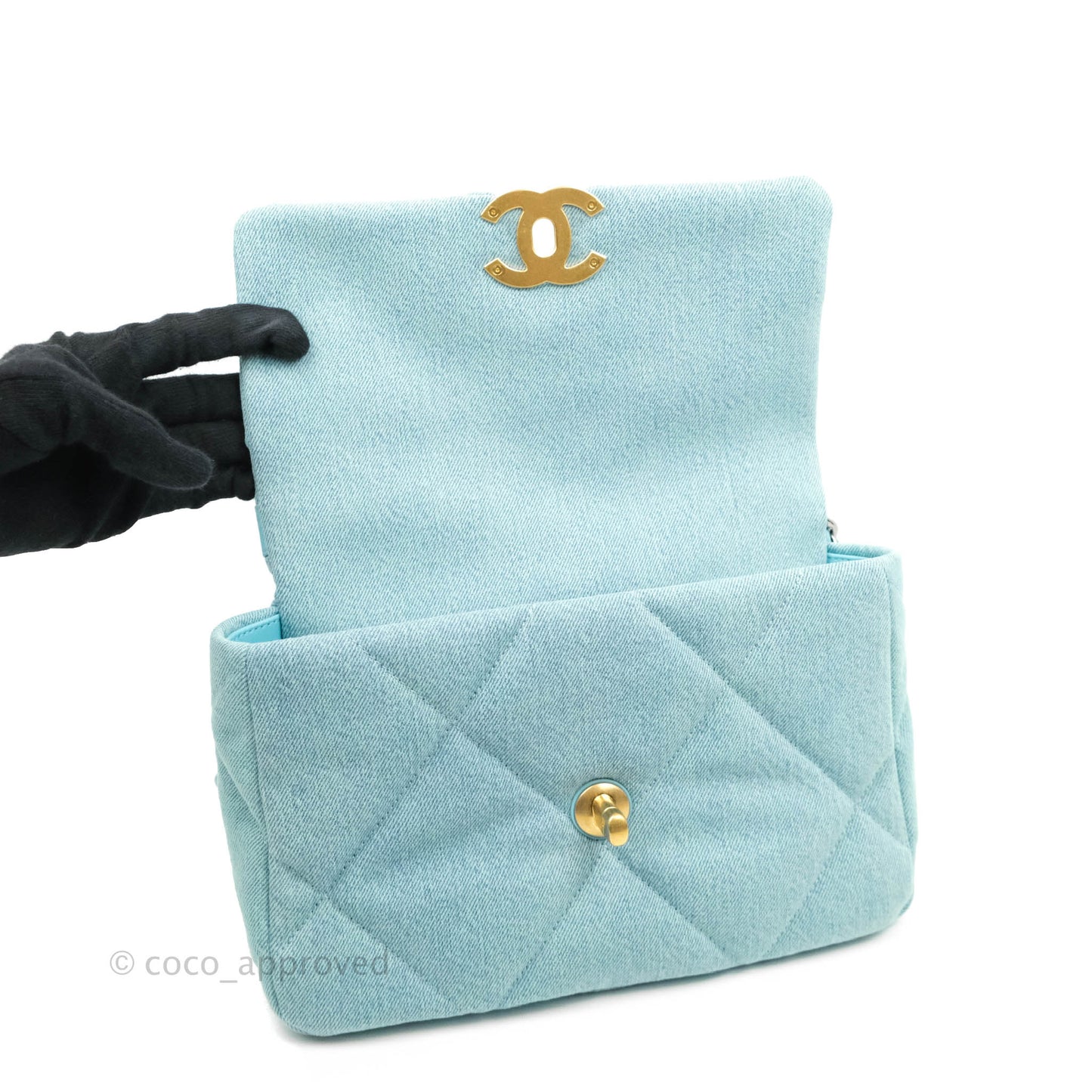 Chanel 19 Small Blue Denim Mixed Hardware