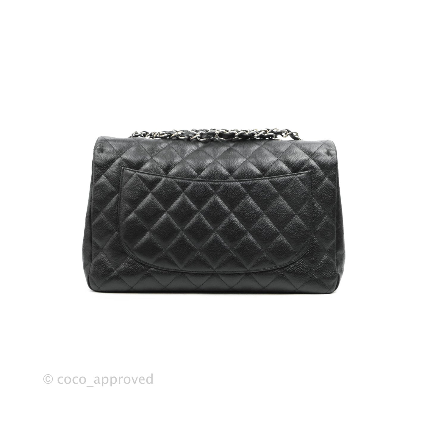 Chanel Jumbo Single Flap Black Caviar Silver Hardware